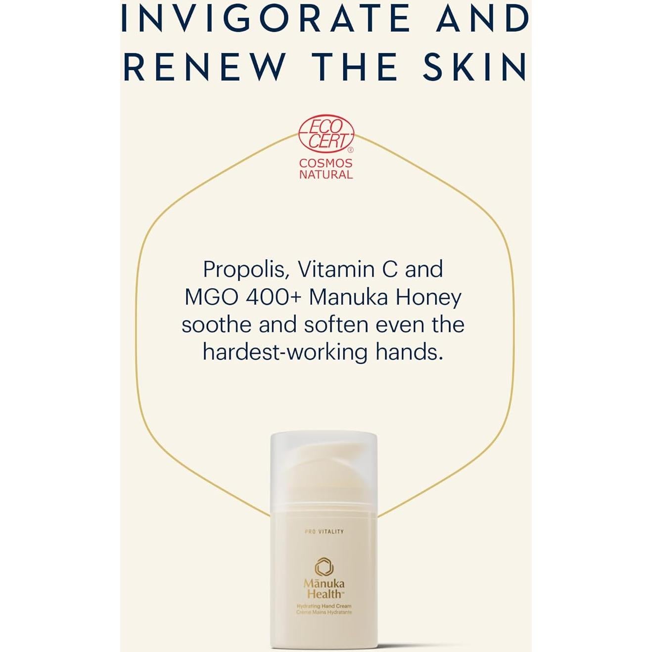 Crema Hidratante para Manos Manuka Health 50 ml con Vitamina C