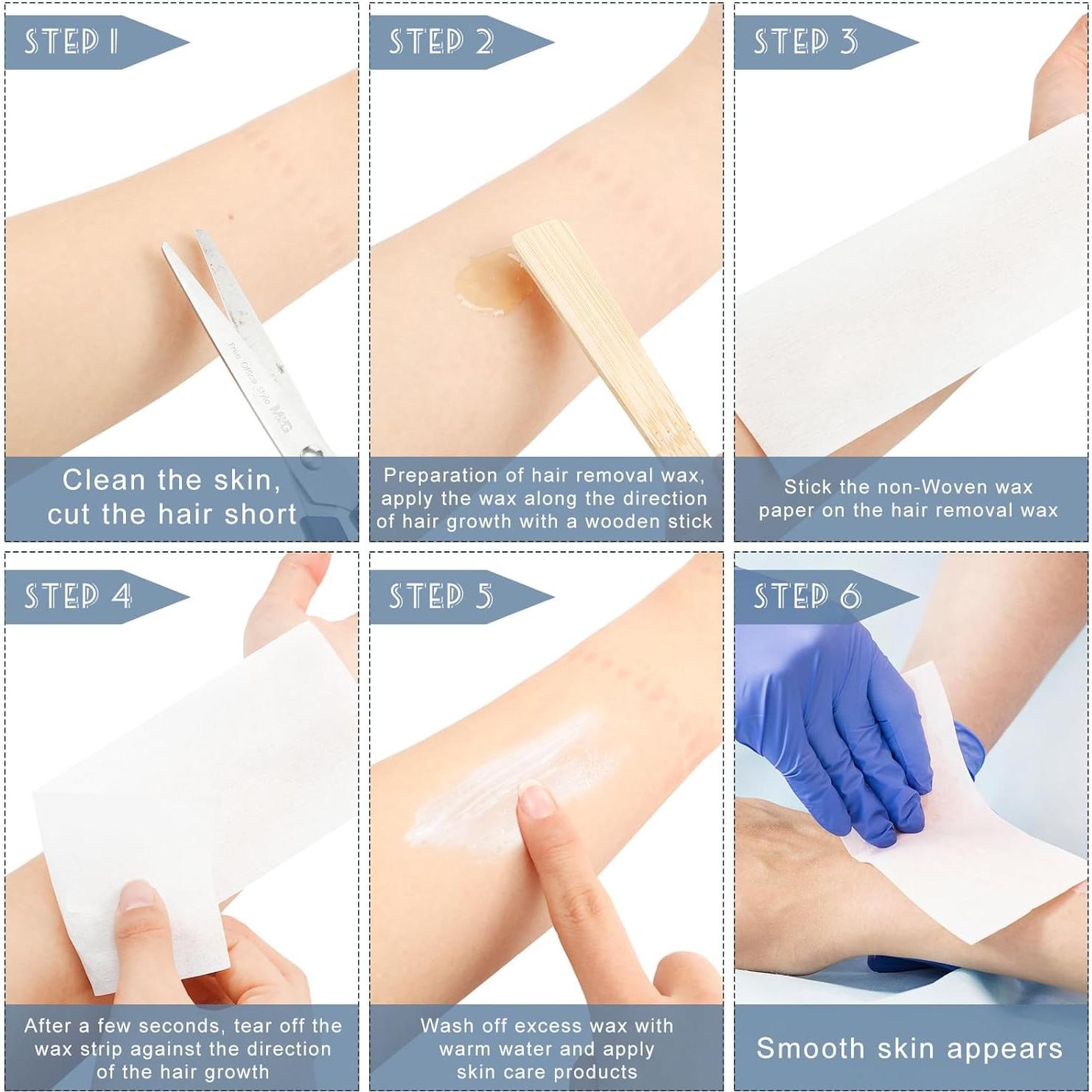 Tiras de Cera No Tejidas Tudomro 2000 Pcs 7x20 cm Blancas