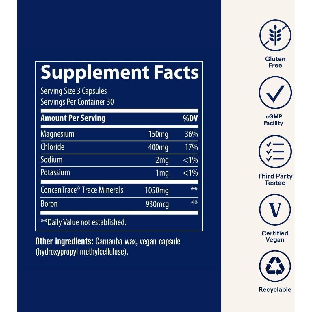 Cápsulas de Minerales Traza ConcenTrace - 90 Unidades - Sin Gluten
