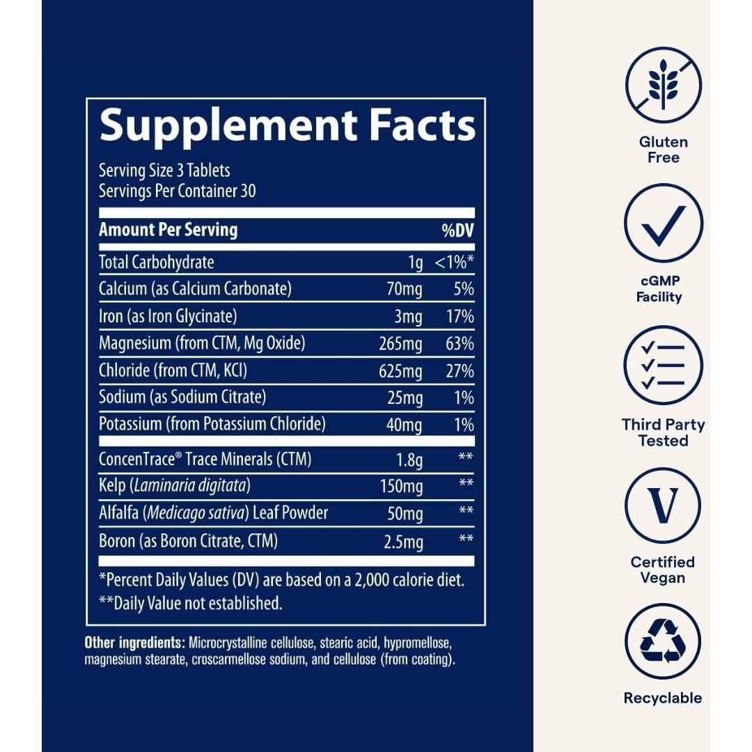Tabletas de Minerales Traza ConcenTrace Trace Minerals - 90 Unidades