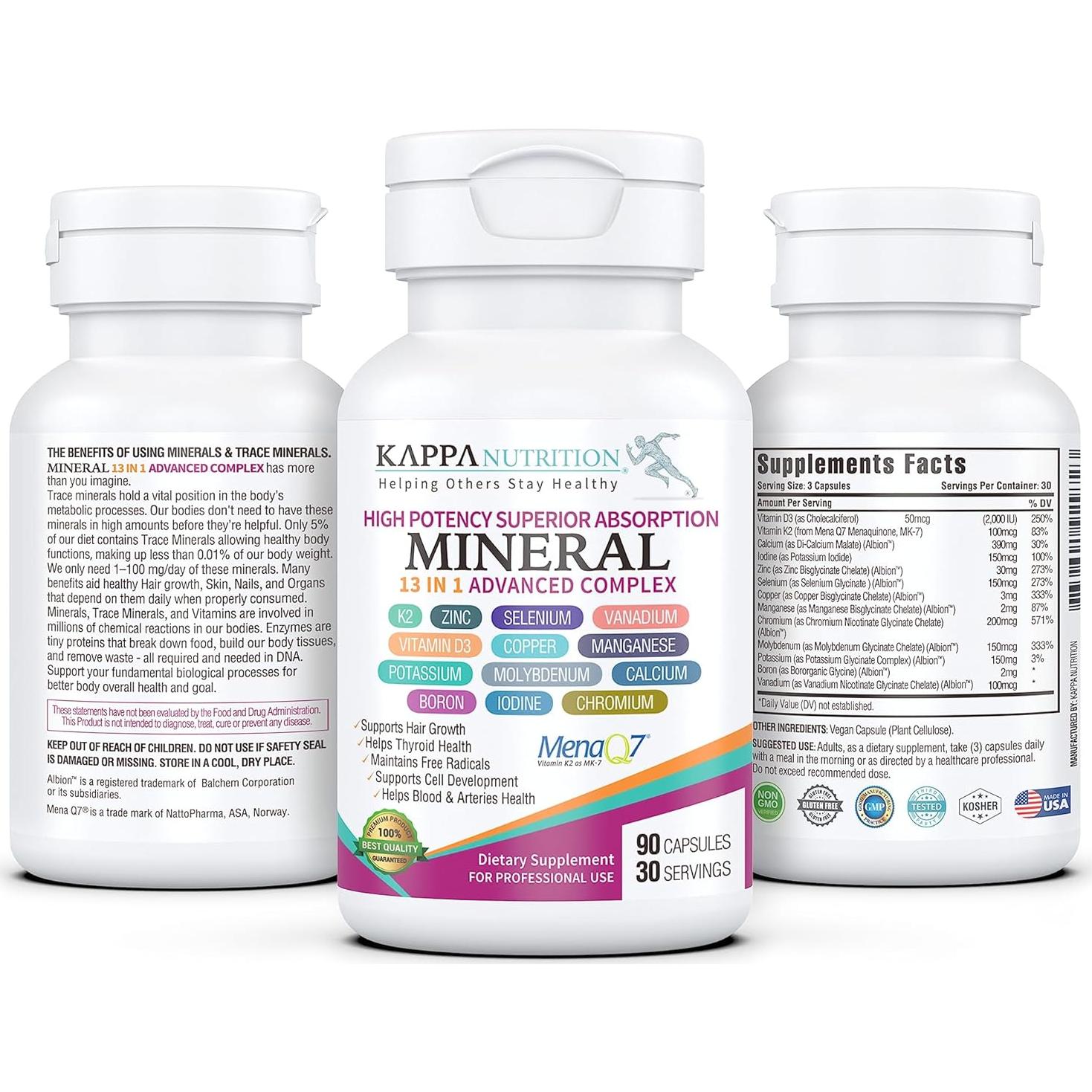 Kappa Nutrition Complejo Mineral 13 en 1 - 90 Cápsulas