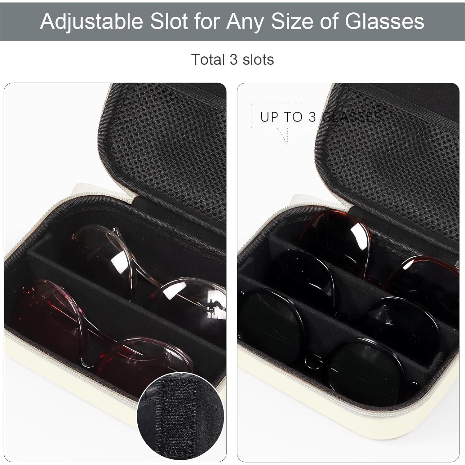 Estuche Organizador de Gafas Bukere Cuero PU 3 Compartimentos