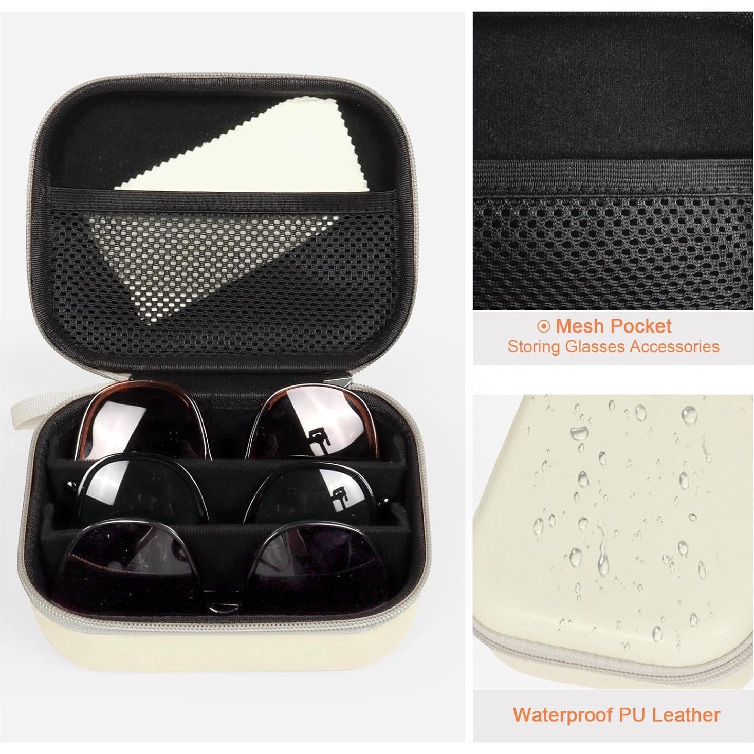 Estuche Organizador de Gafas Bukere Cuero PU 3 Compartimentos