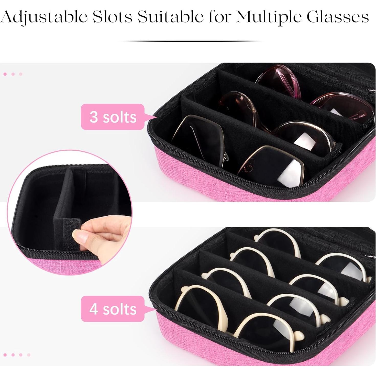 Estuche Organizador de Gafas de Sol Likbry Rosa 4 Ranuras