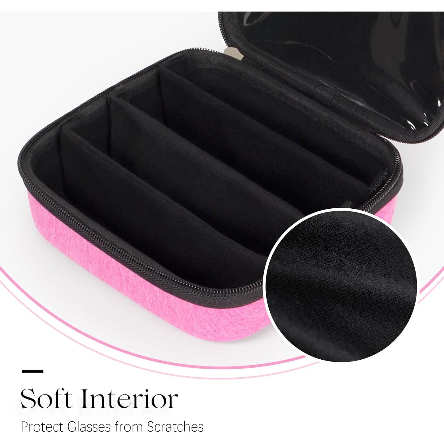 Estuche Organizador de Gafas de Sol Likbry Rosa 4 Ranuras