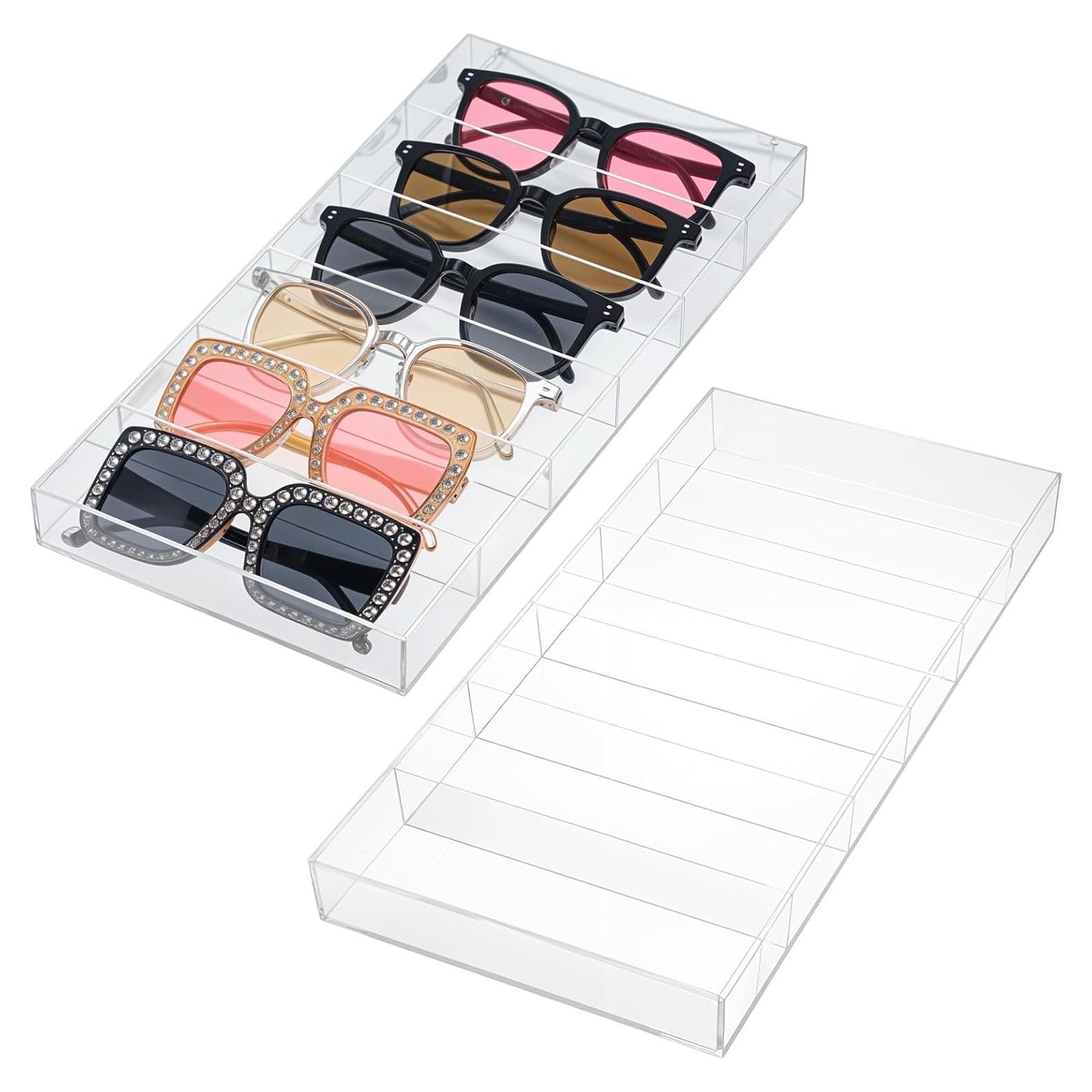 Organizador de Gafas Acrílico Yuanan 2 Paquetes 6 Ranuras