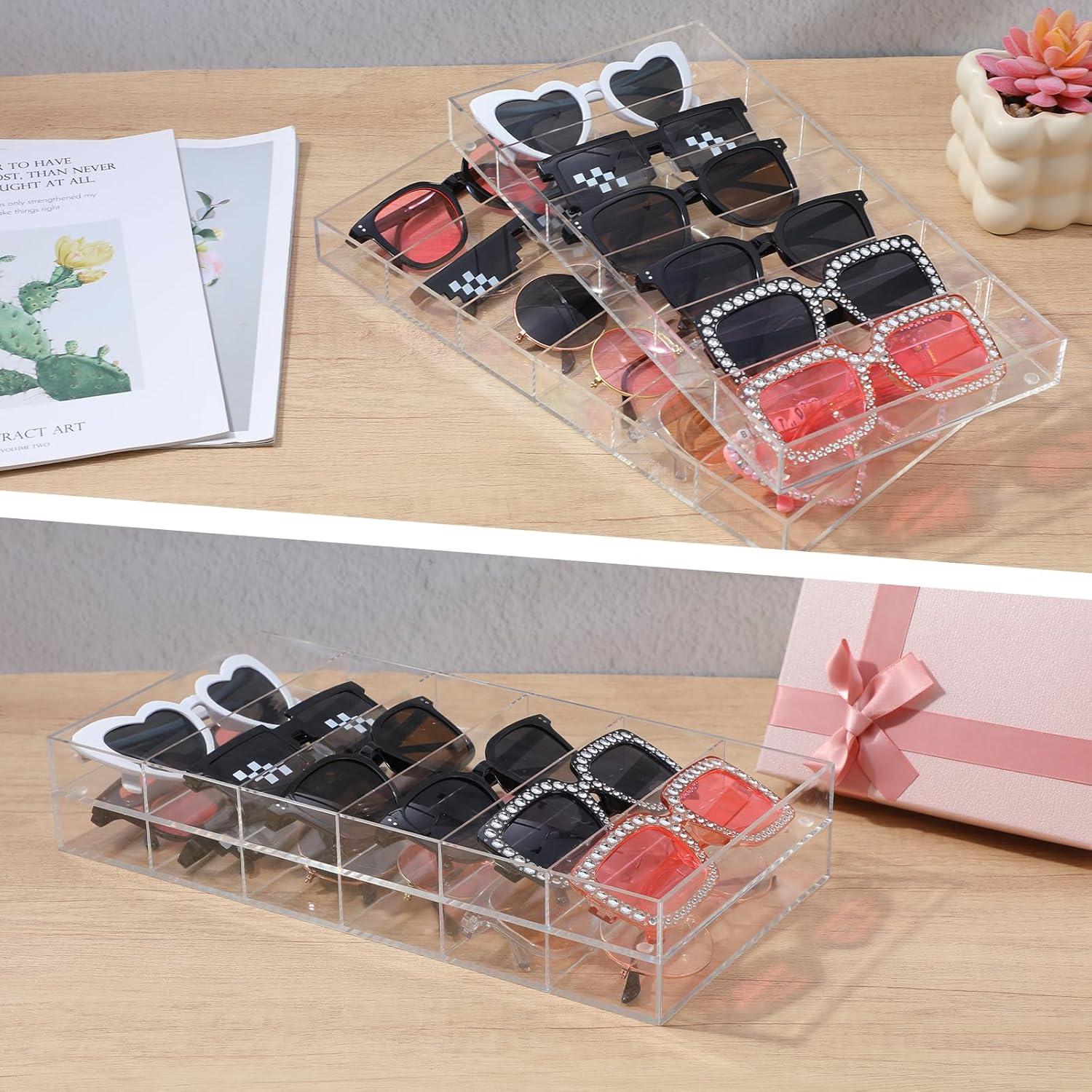 Organizador de Gafas Acrílico Yuanan 2 Paquetes 6 Ranuras