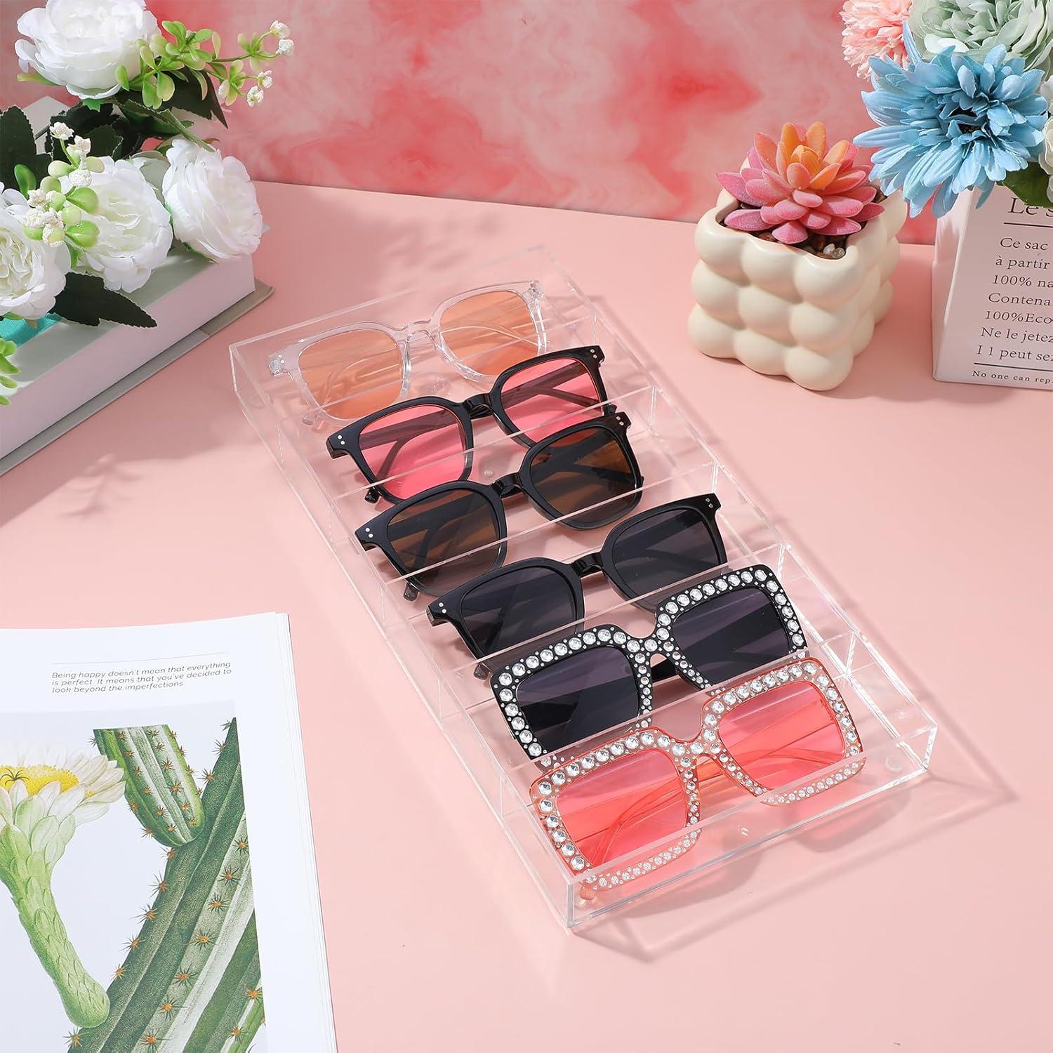 Organizador de Gafas Acrílico Yuanan 2 Paquetes 6 Ranuras