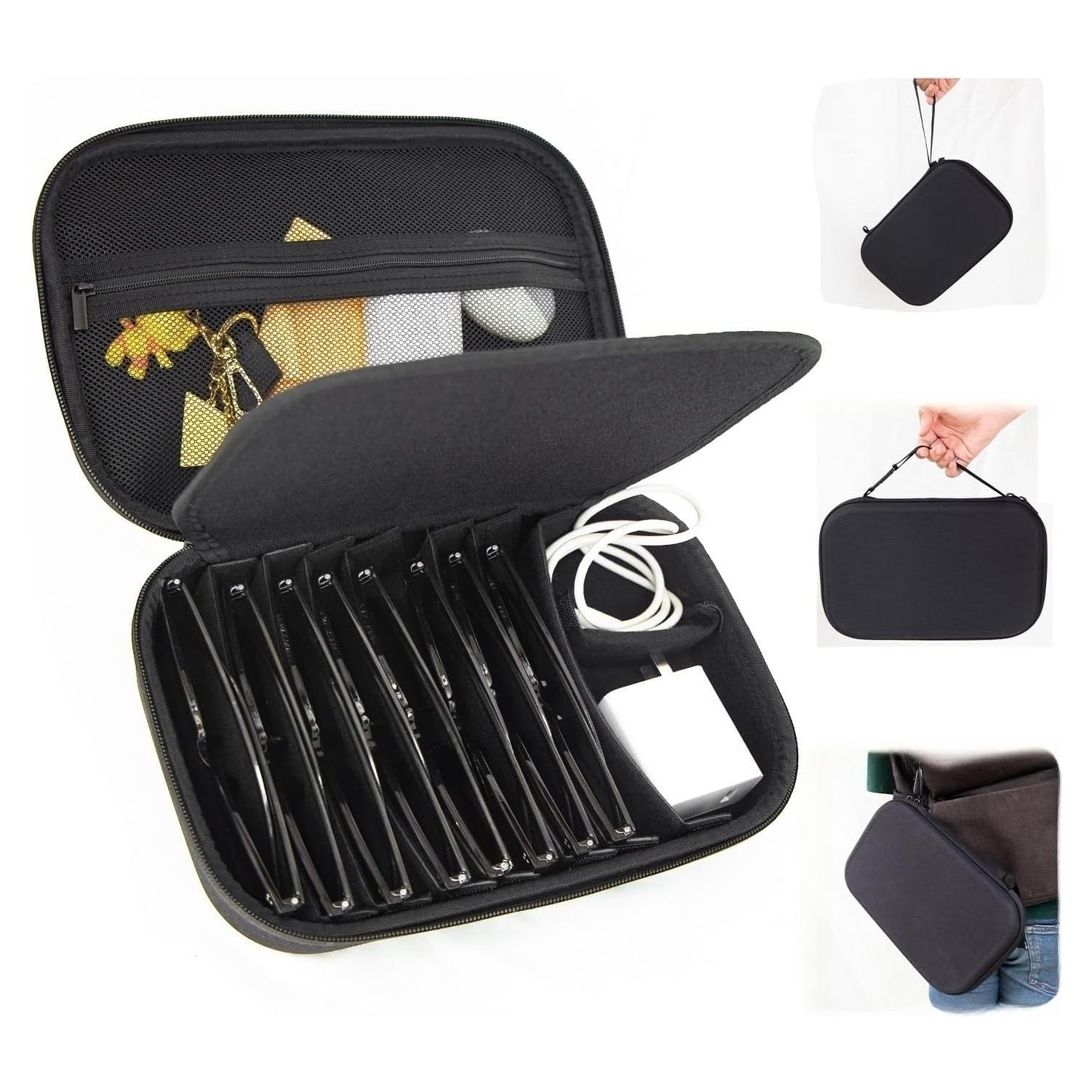 Estuche Organizador de Gafas de Sol y Relojes Negro 10 Compartimentos