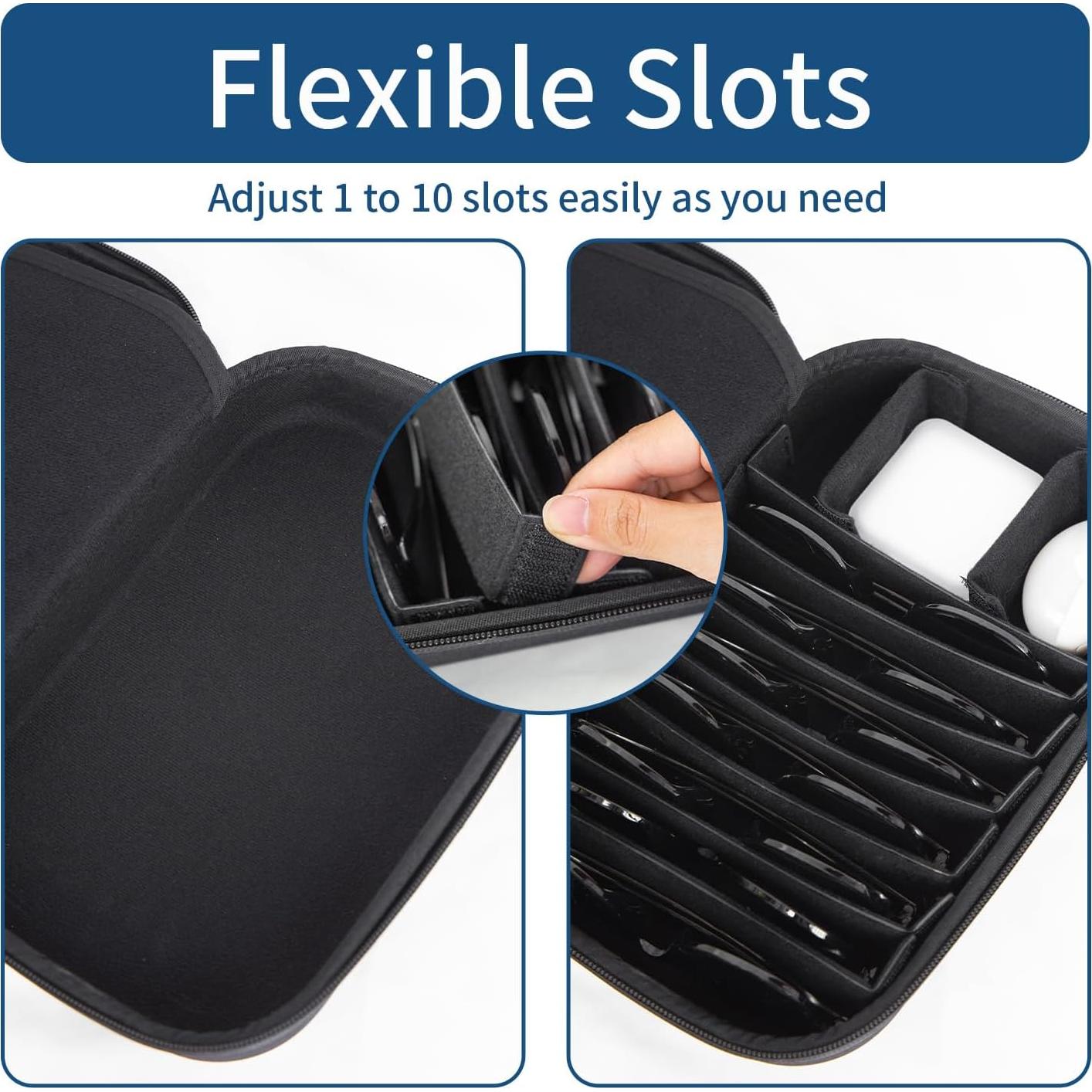 Estuche Organizador de Gafas de Sol y Relojes Negro 10 Compartimentos