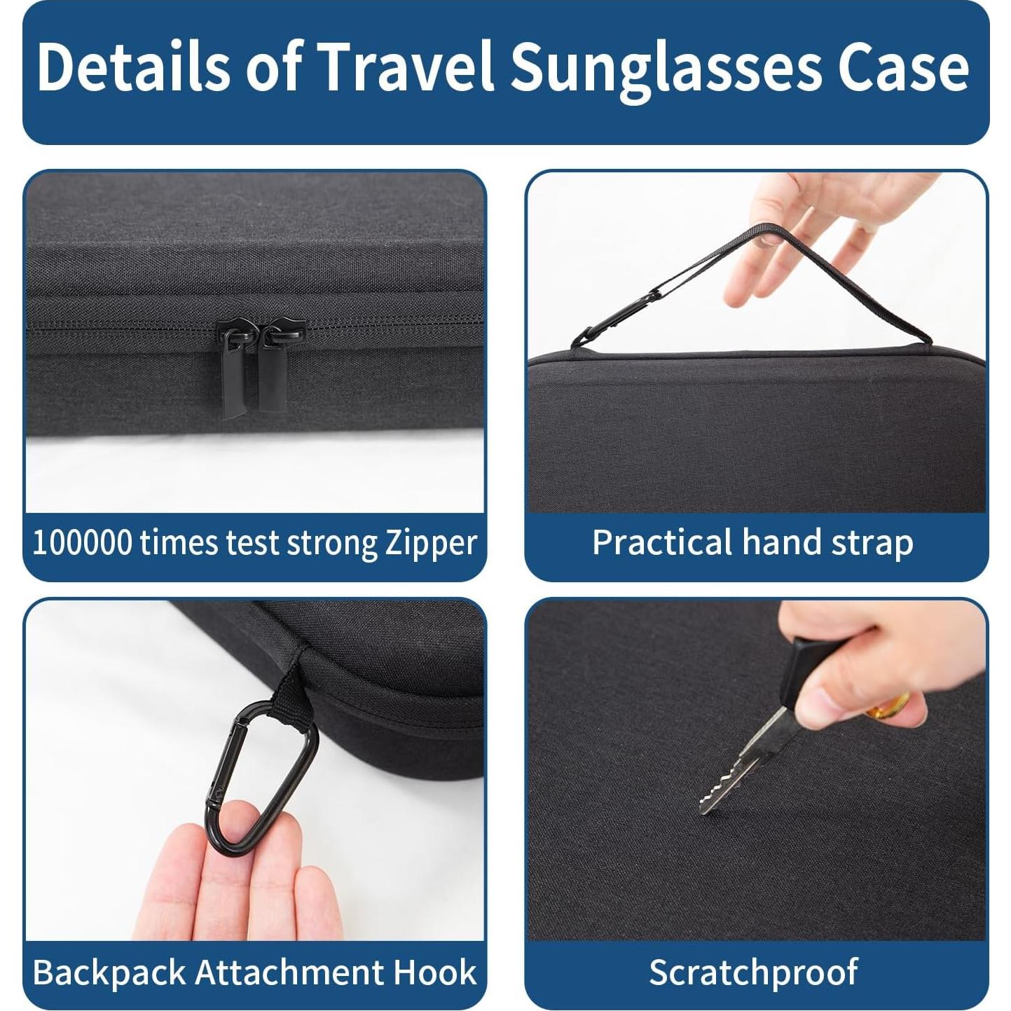 Estuche Organizador de Gafas de Sol y Relojes Negro 10 Compartimentos