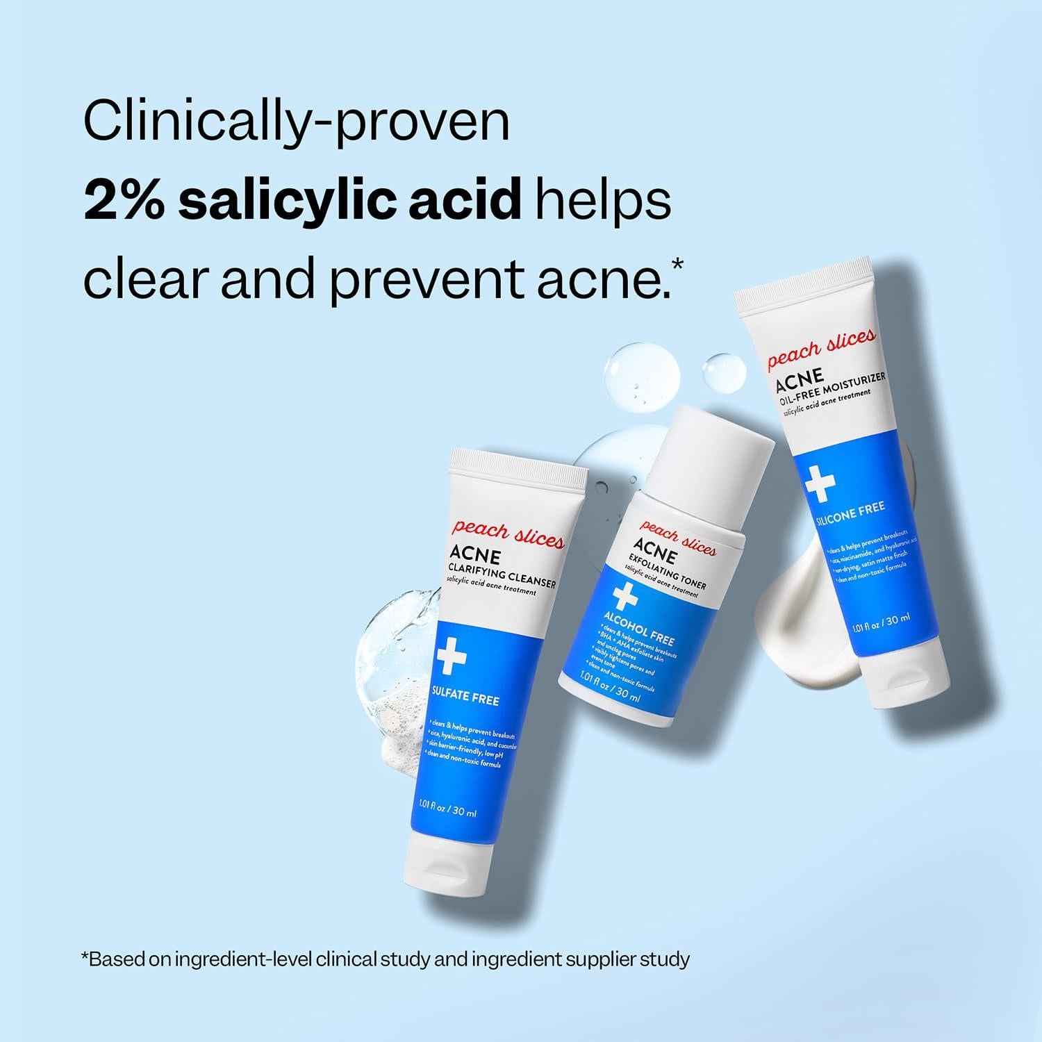 Kit de Cuidado de Piel Peach & Lily - Acné 3 Pasos - Vegano