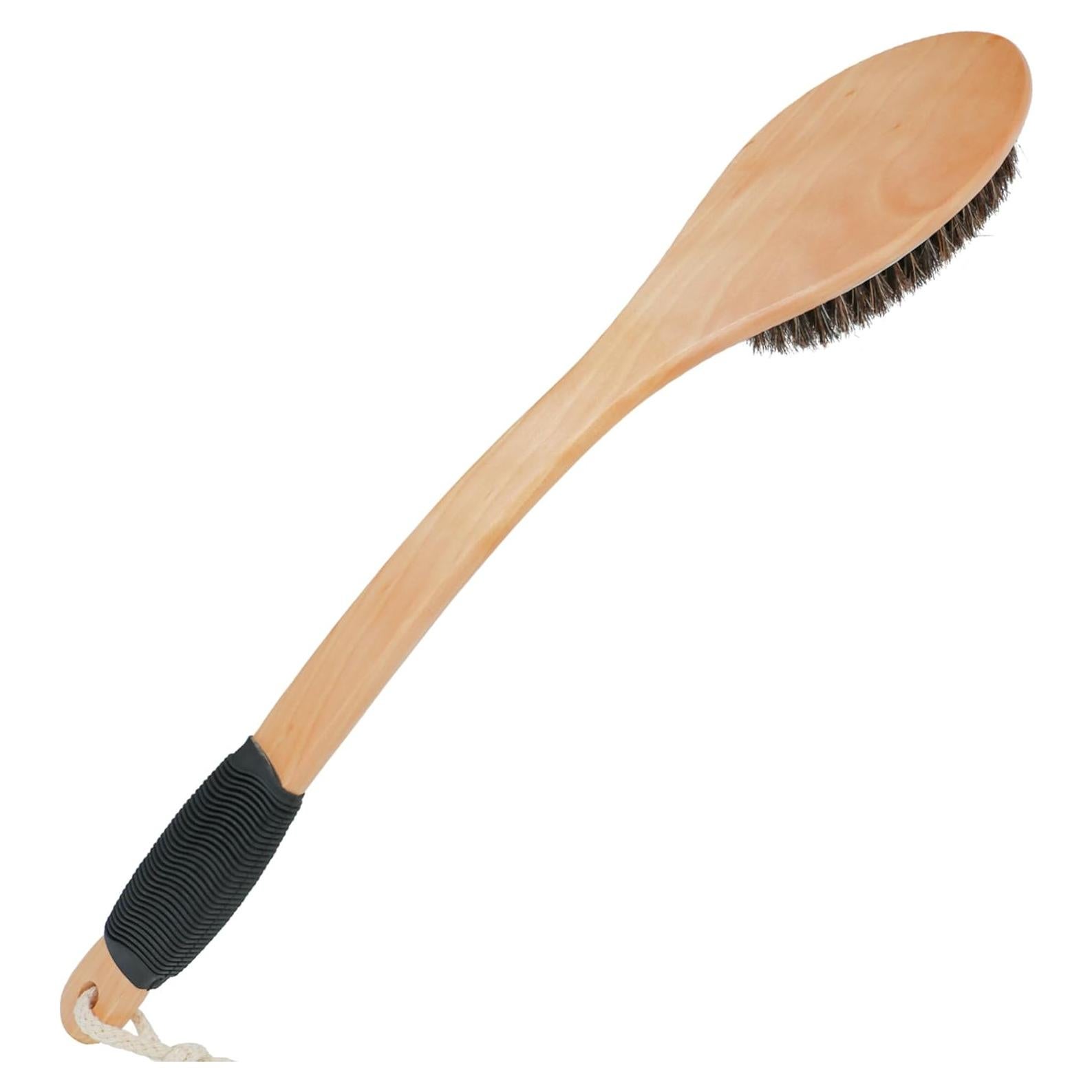 Cepillo de Baño Exfoliante OWIIZI con Mango Curvado de Madera 43.7cm
