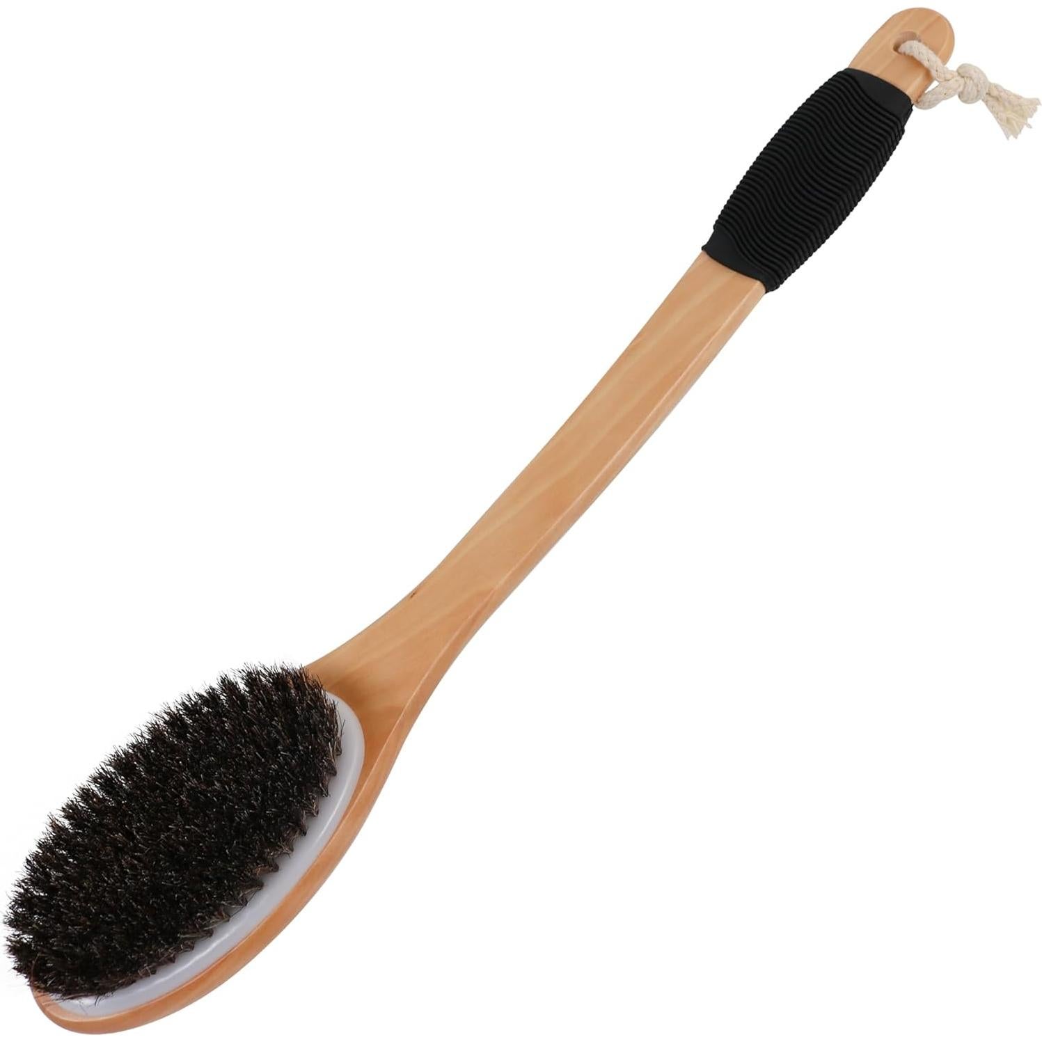 Cepillo de Baño Exfoliante OWIIZI con Mango Curvado de Madera 43.7cm