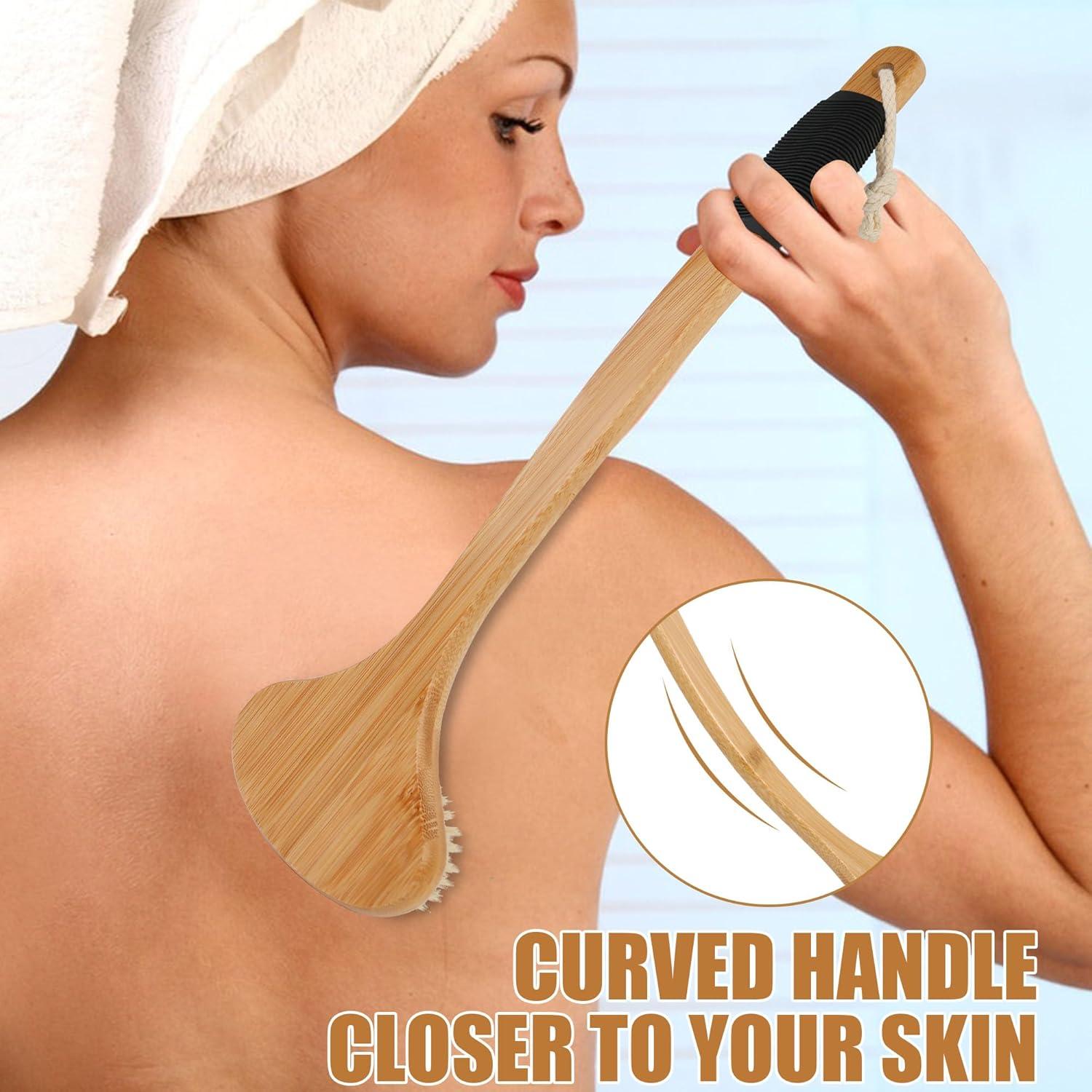Cepillo de Espalda OWIIZI con Mango de Bambú 112 cm y Cerdas Rígidas