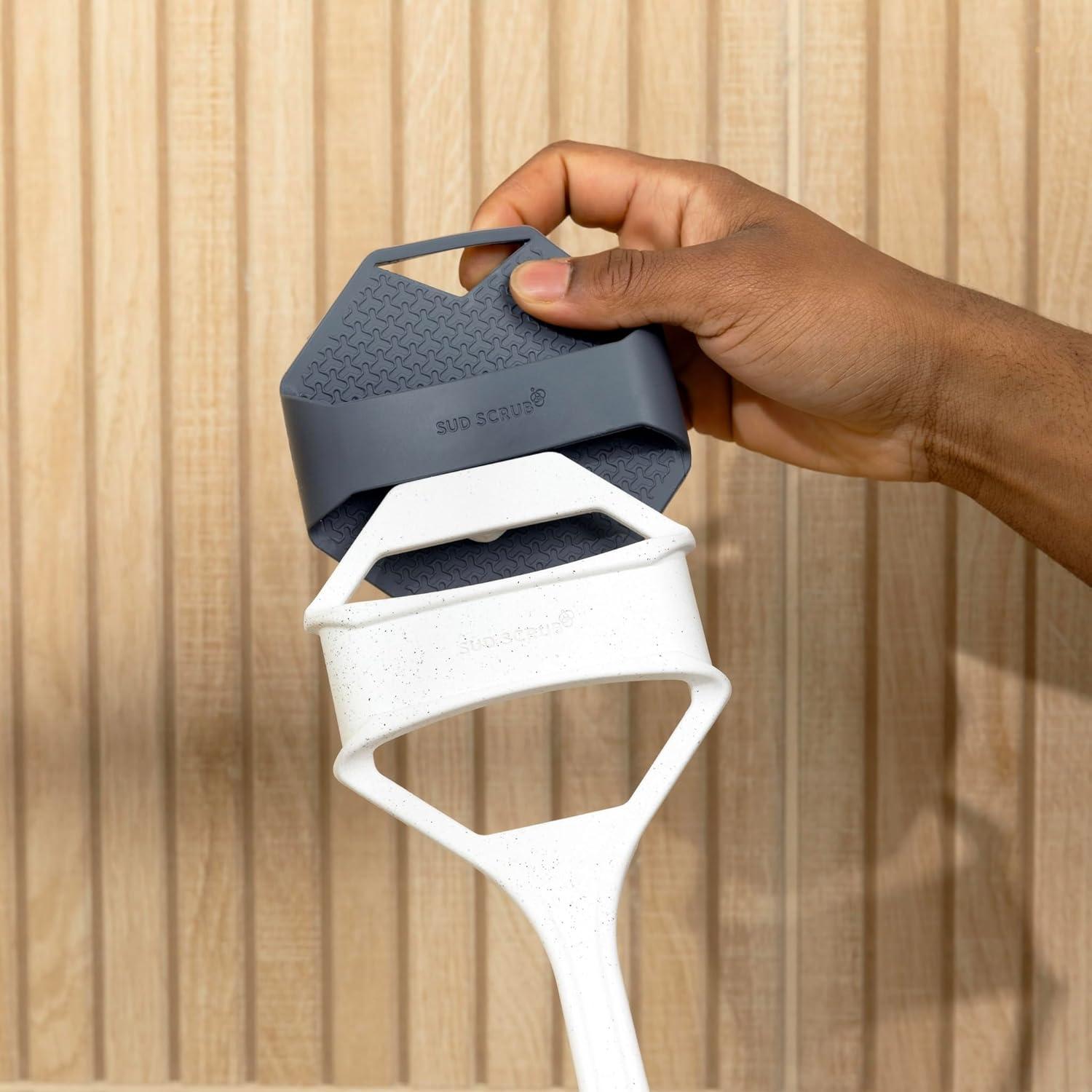 Mango Extensor Sud Scrub para Cepillo de Ducha - Blanco Manchado