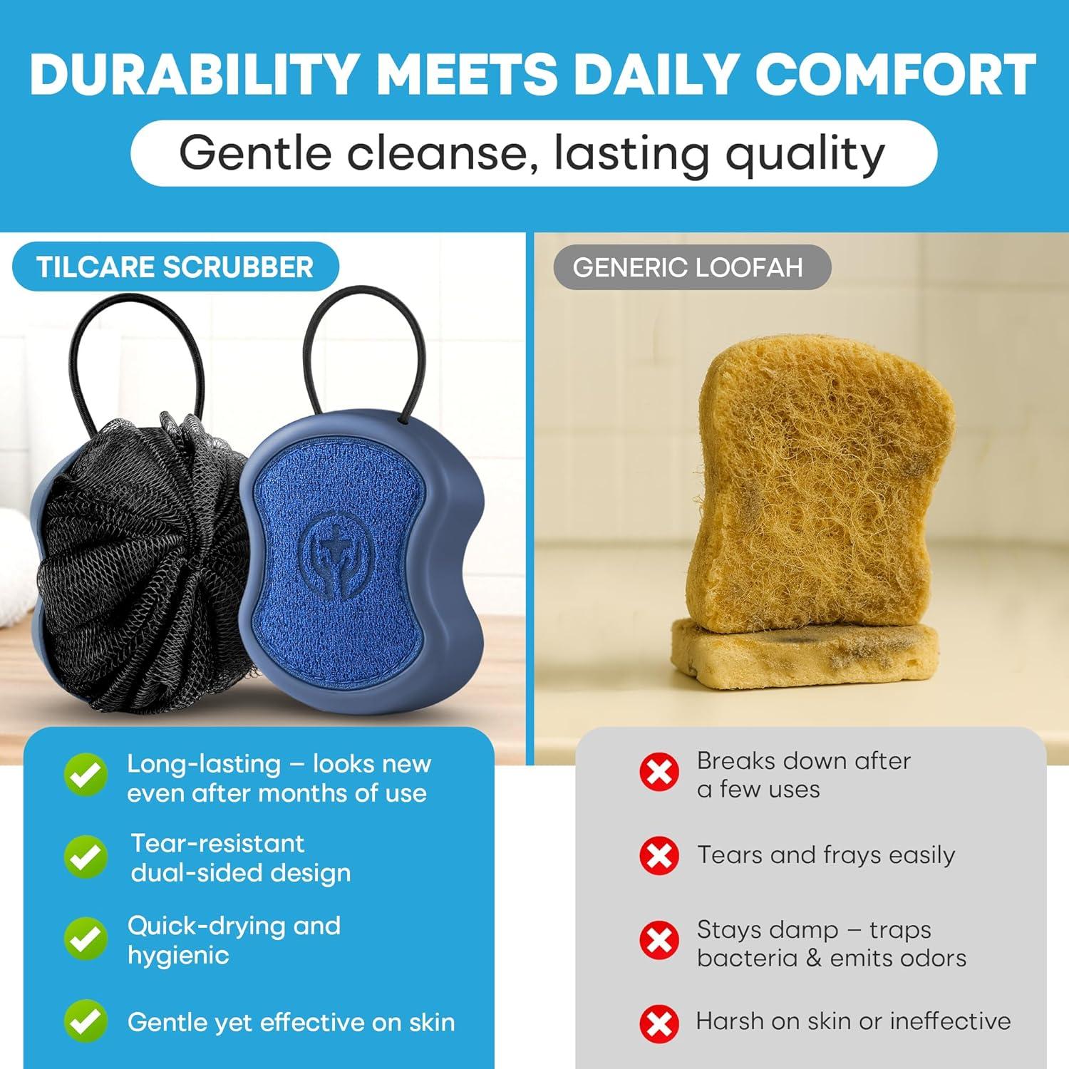 Esfregador de Ducha 2 en 1 Tilcare - Exfoliante Ergonómico