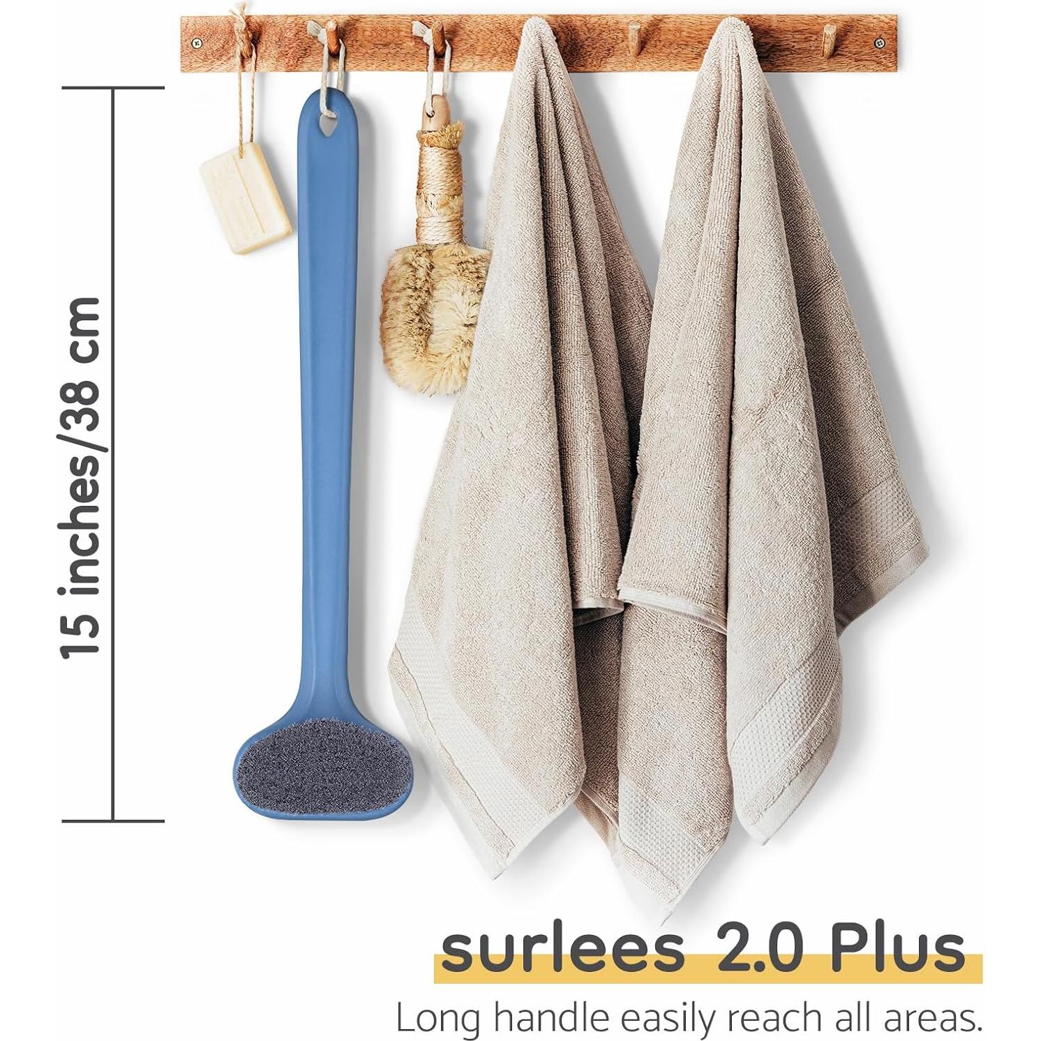 Cepillo de Espalda Surlees 38 CM Azul Exfoliador Suave 4