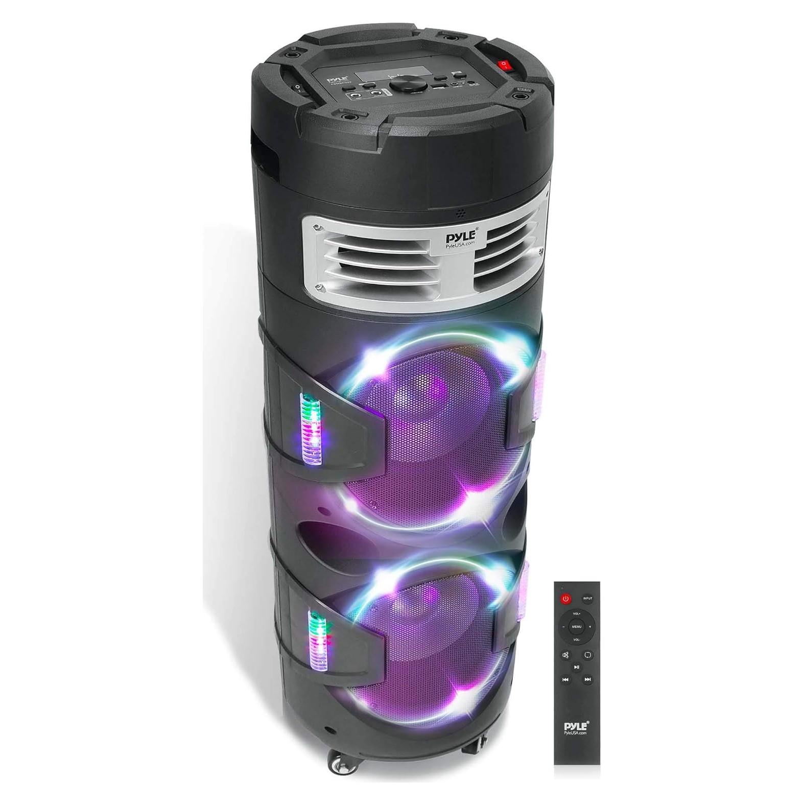 Altavoz PA Bluetooth Pyle PBMSPG82.5 1200W con luces y micrófono