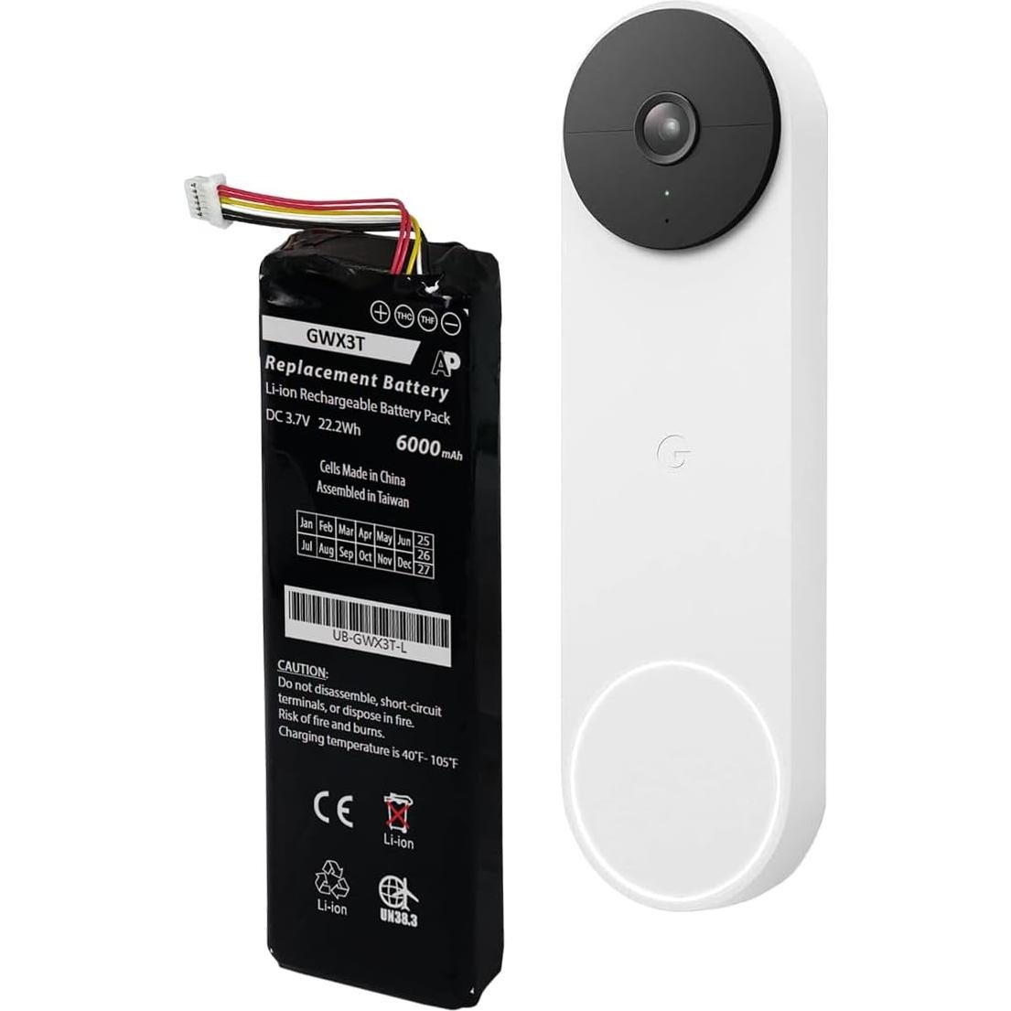 Batería Recargable Artisan Power 6000 mAh para Timbre Google Nest
