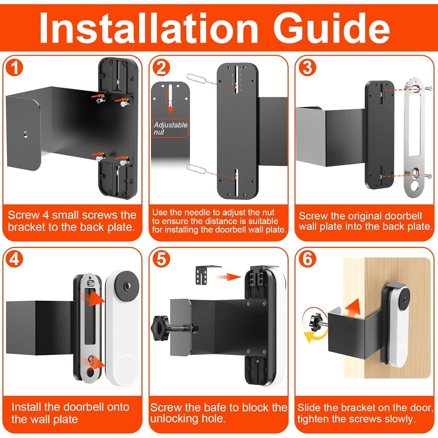 Soporte Antirrobo para Timbre Google Nest - Instalación Sin Taladro