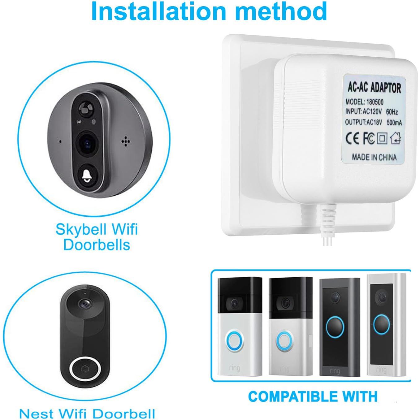 Adaptador de Corriente 18V UPMMUD para Timbres de Video 8m
