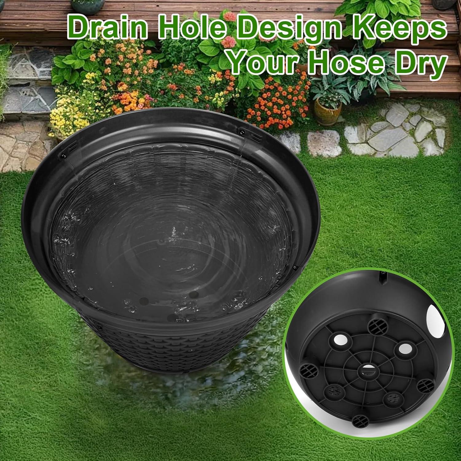 Soporte para Manguera de Jardín Riokko, Negro, 30-120 m