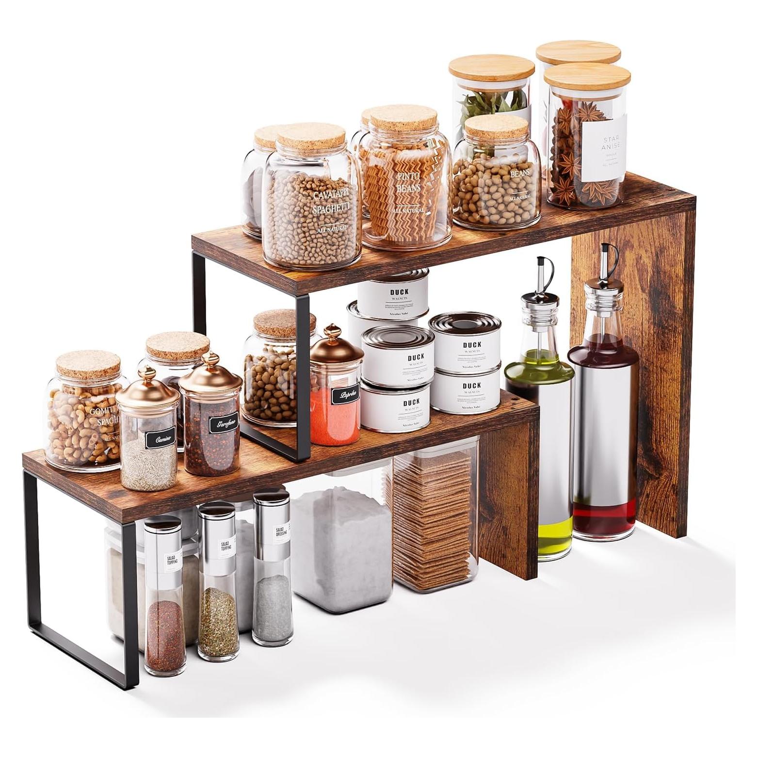 Organizador de Encimera Vfelf, Estante Apilable 2 Niveles 40x15 cm