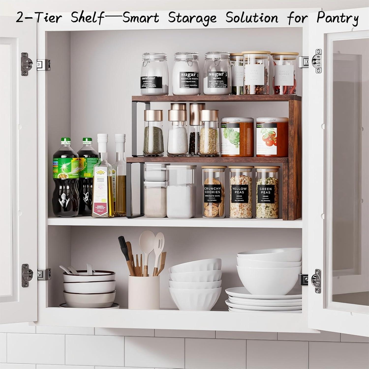 Organizador de Encimera Vfelf, Estante Apilable 2 Niveles 40x15 cm