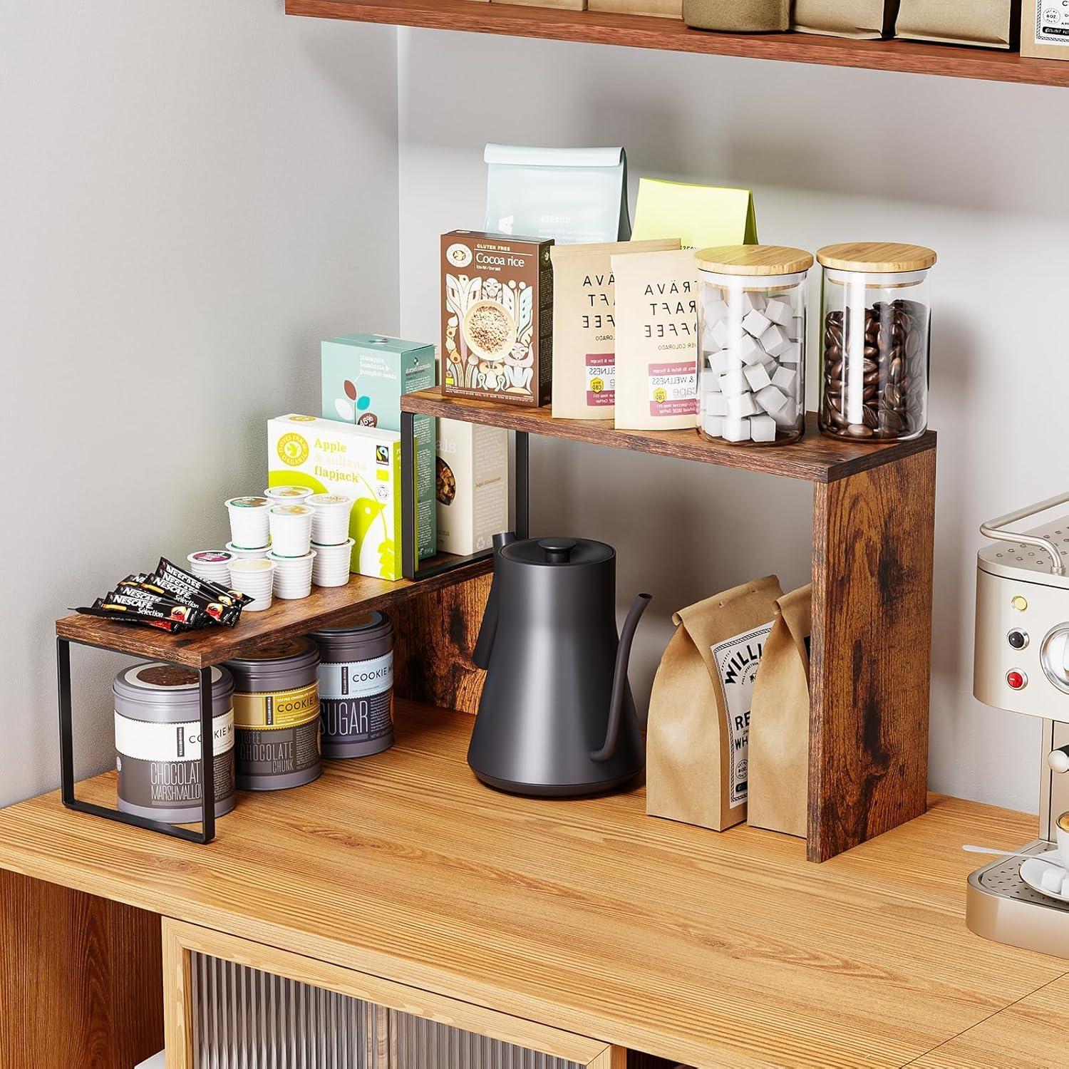 Organizador de Encimera Vfelf, Estante Apilable 2 Niveles 40x15 cm