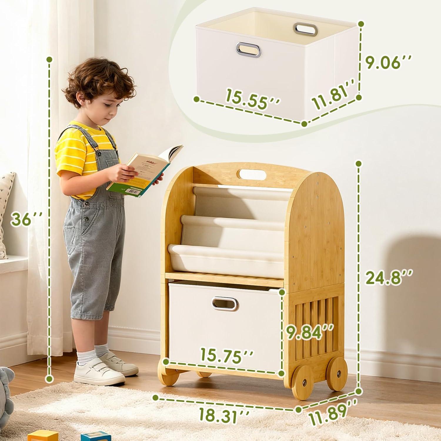 Estantería Montessori EZ2LIVE de Bambú para Niños 3 Niveles