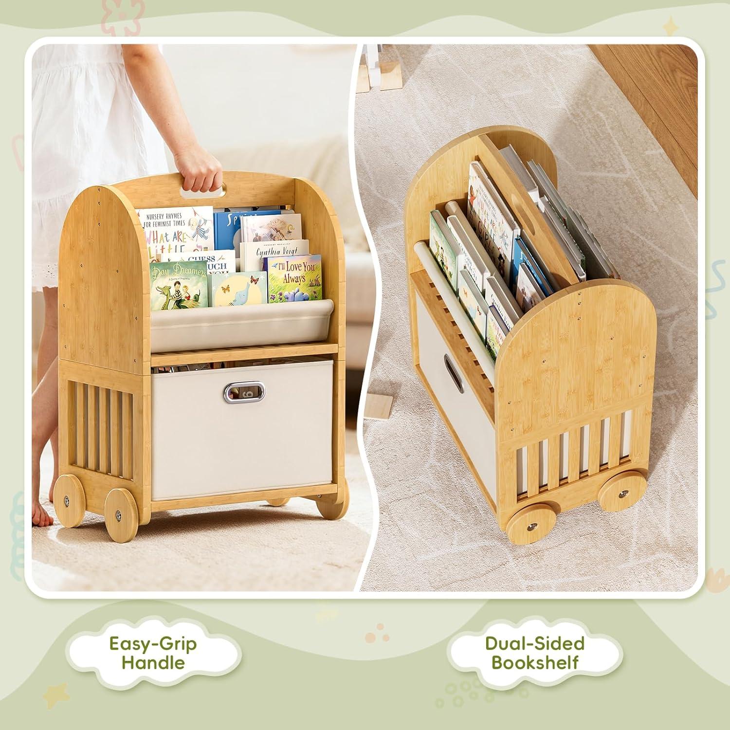 Estantería Montessori EZ2LIVE de Bambú para Niños 3 Niveles