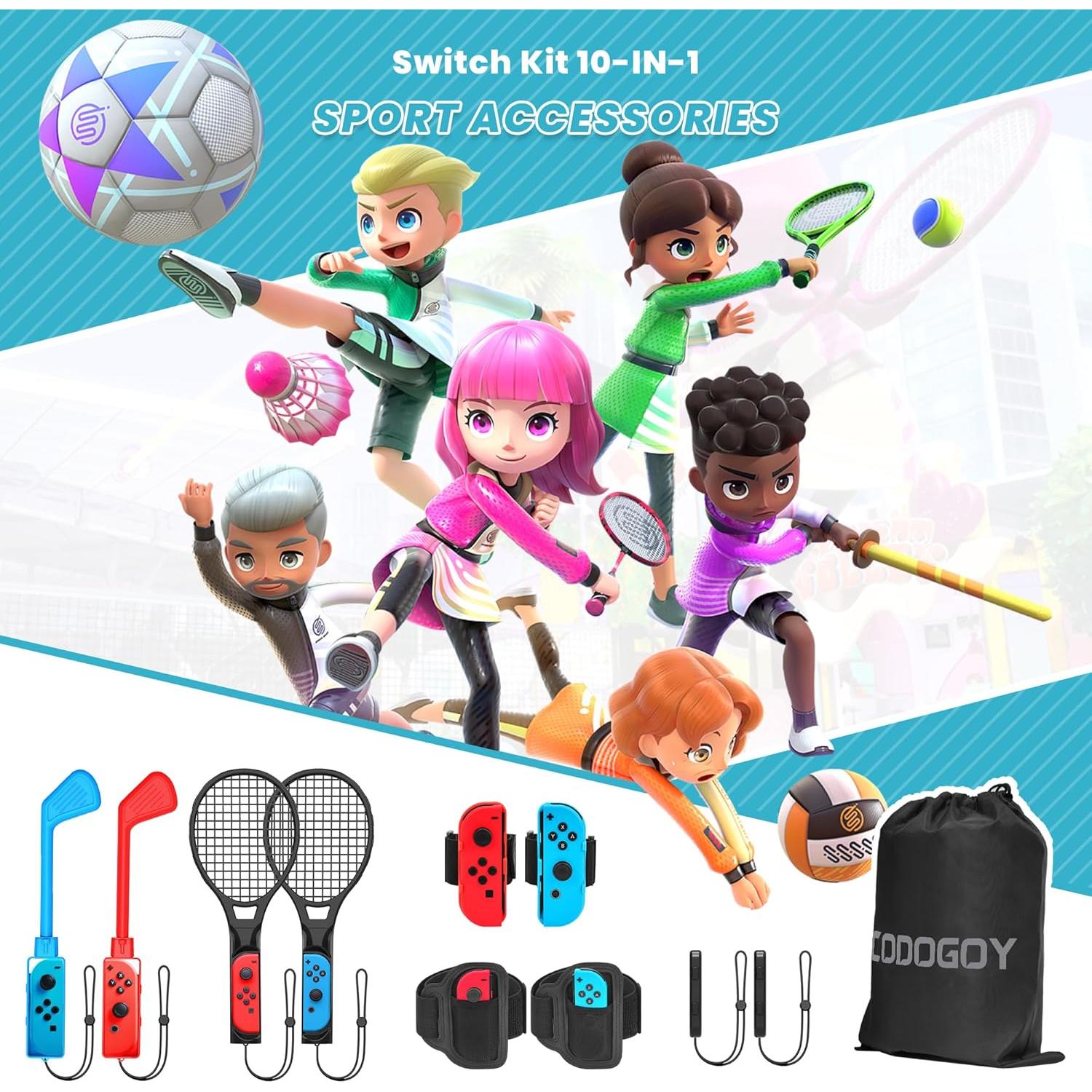 Kit de Accesorios para Deportes CODOGOY 10 en 1 para Switch