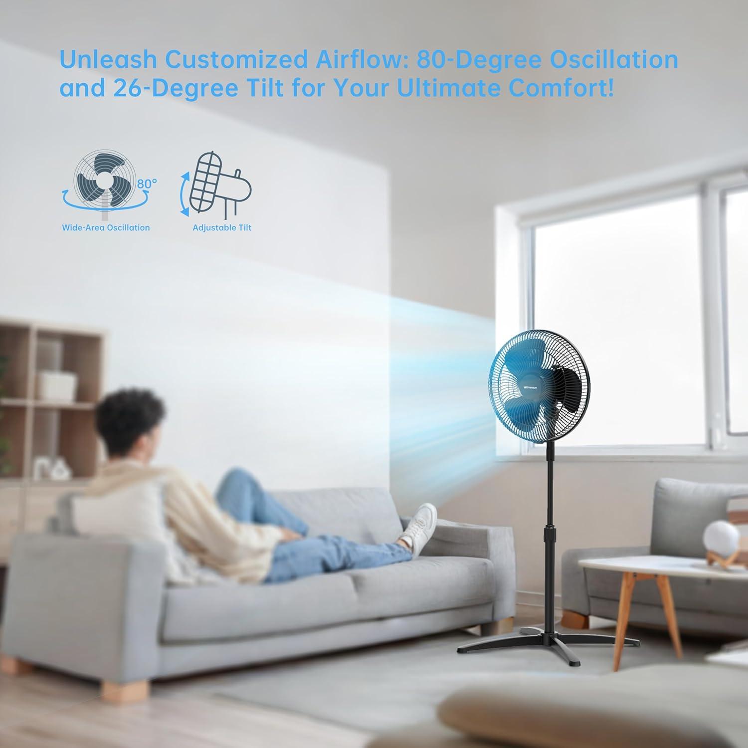 Ventilador de pedestal oscilante Emerson FAO1605 3 velocidades 40.64 cm