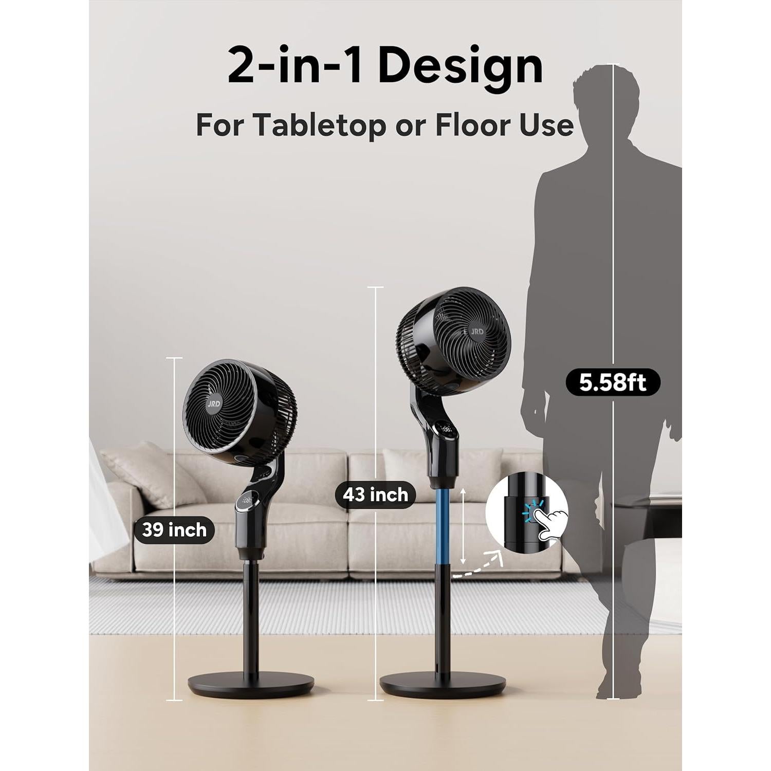 Ventilador de Pie JRD FXH23001DC 32 Velocidades 99-109 cm