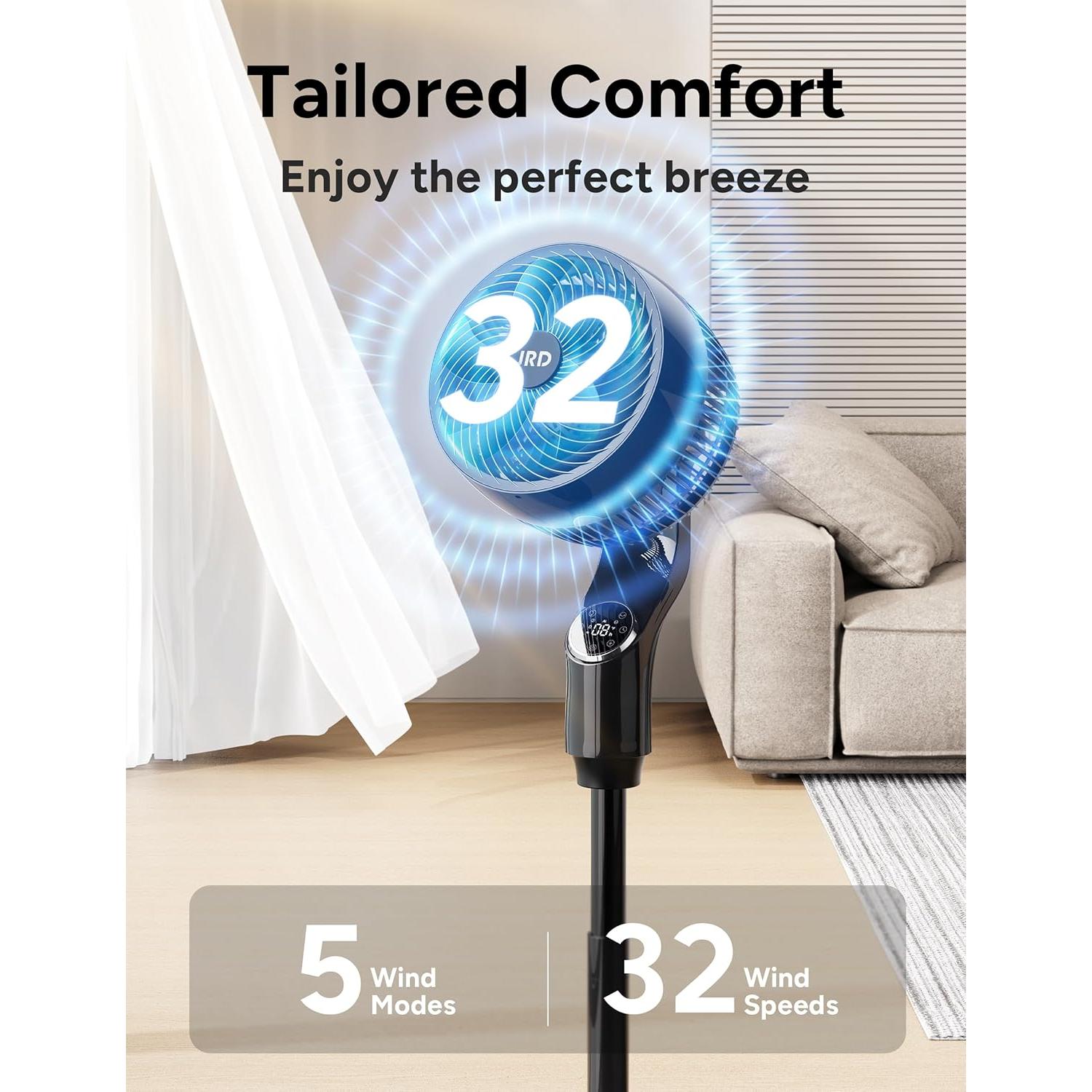 Ventilador de Pie JRD FXH23001DC 32 Velocidades 99-109 cm