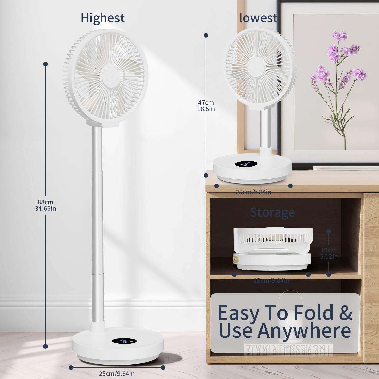 Ventilador Portátil Leeyalan F159A 10" Inalámbrico 6 Velocidades