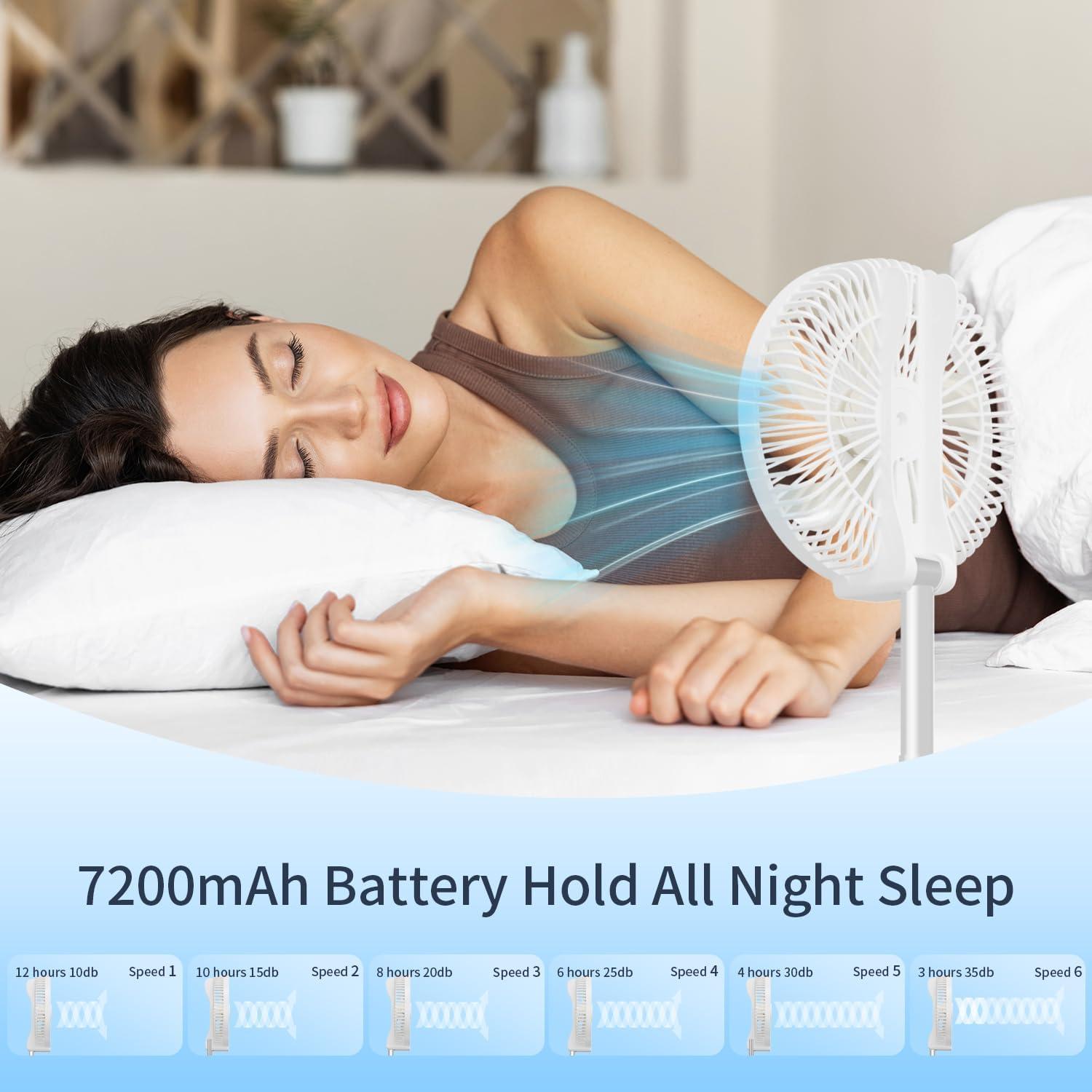 Ventilador Portátil Leeyalan F159A 10" Inalámbrico 6 Velocidades