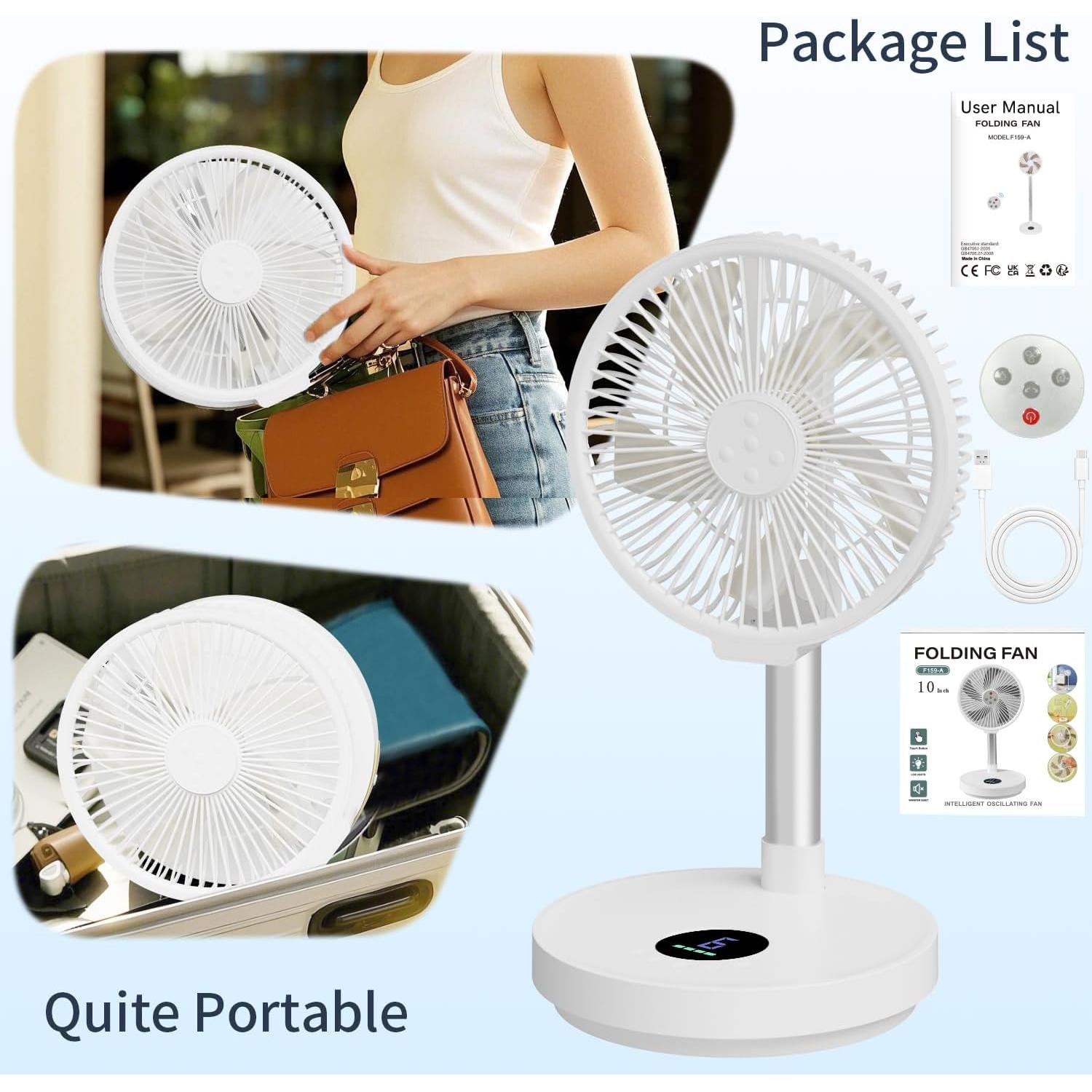 Ventilador Portátil Leeyalan F159A 10" Inalámbrico 6 Velocidades