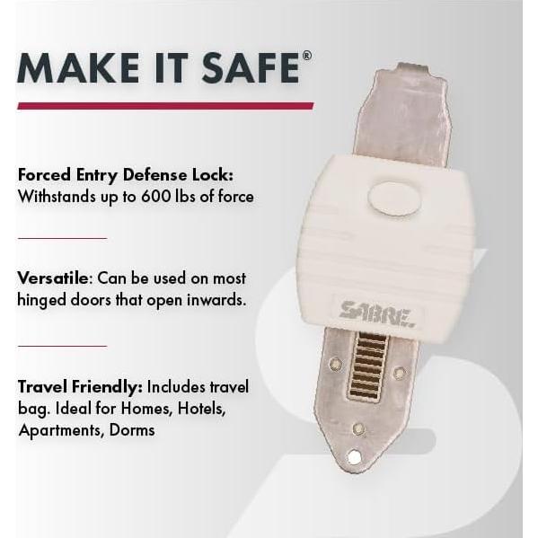 Cerradura Portátil SABRE de Metal, Instalación Rápida, 198g