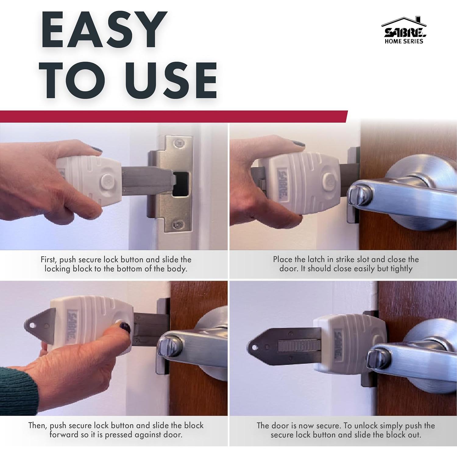 Cerradura Portátil SABRE de Metal, Instalación Rápida, 198g