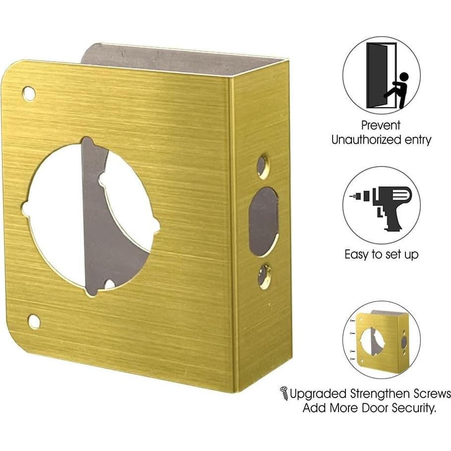 Refuerzo de puerta Sumbin 3.49 cm latón satinado moderno