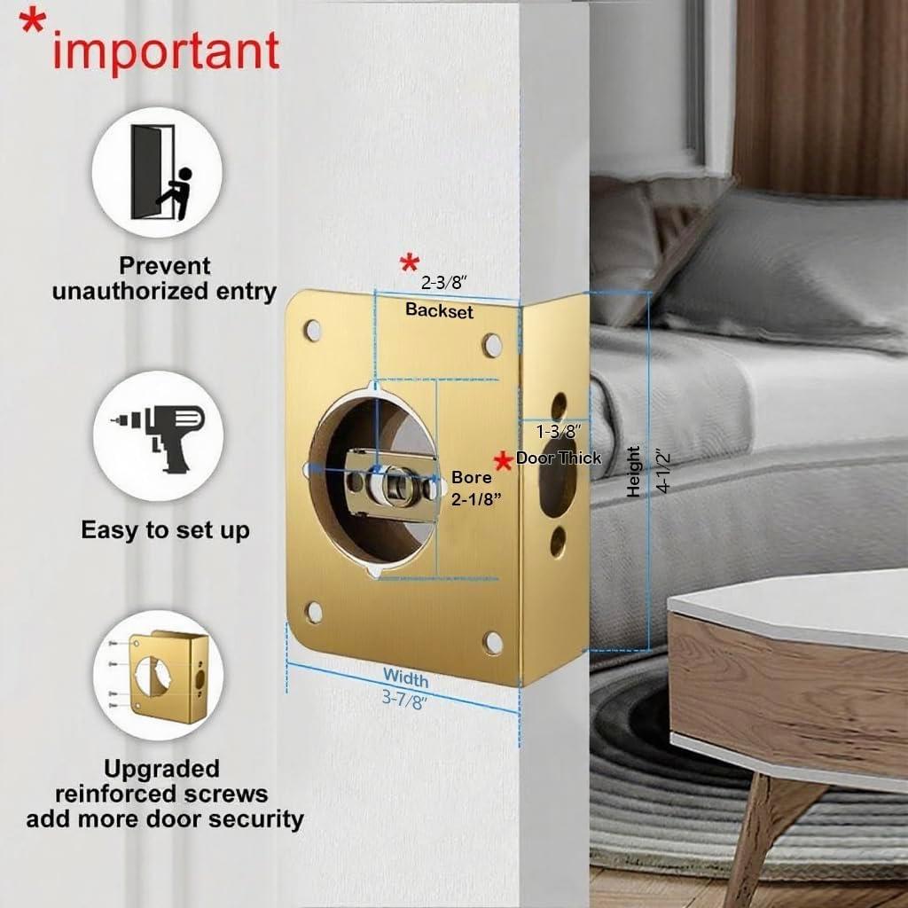 Refuerzo de puerta Sumbin 3.49 cm latón satinado moderno