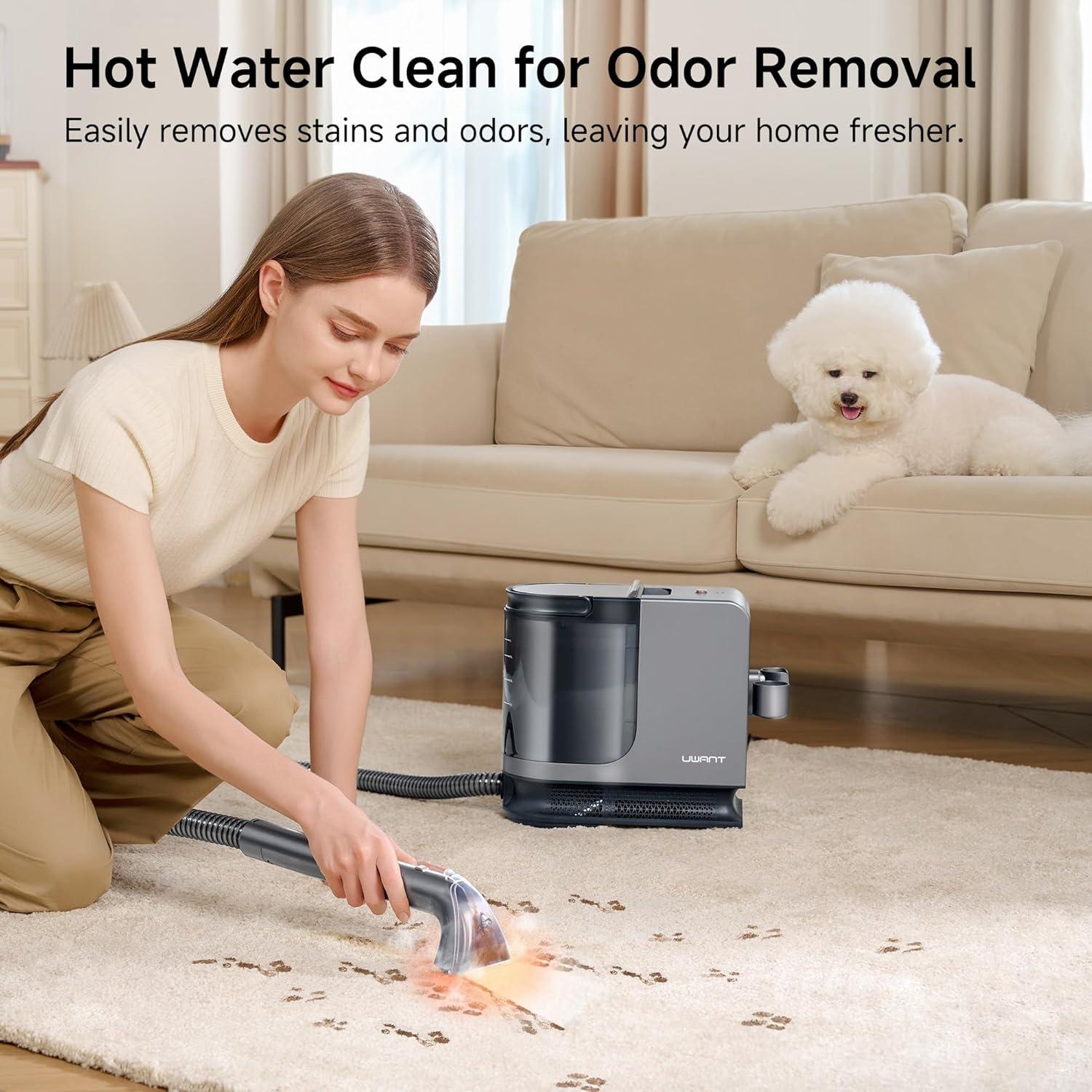 Limpiador de Alfombras Portátil uwant B400 2 en 1 Vapor 18Kpa