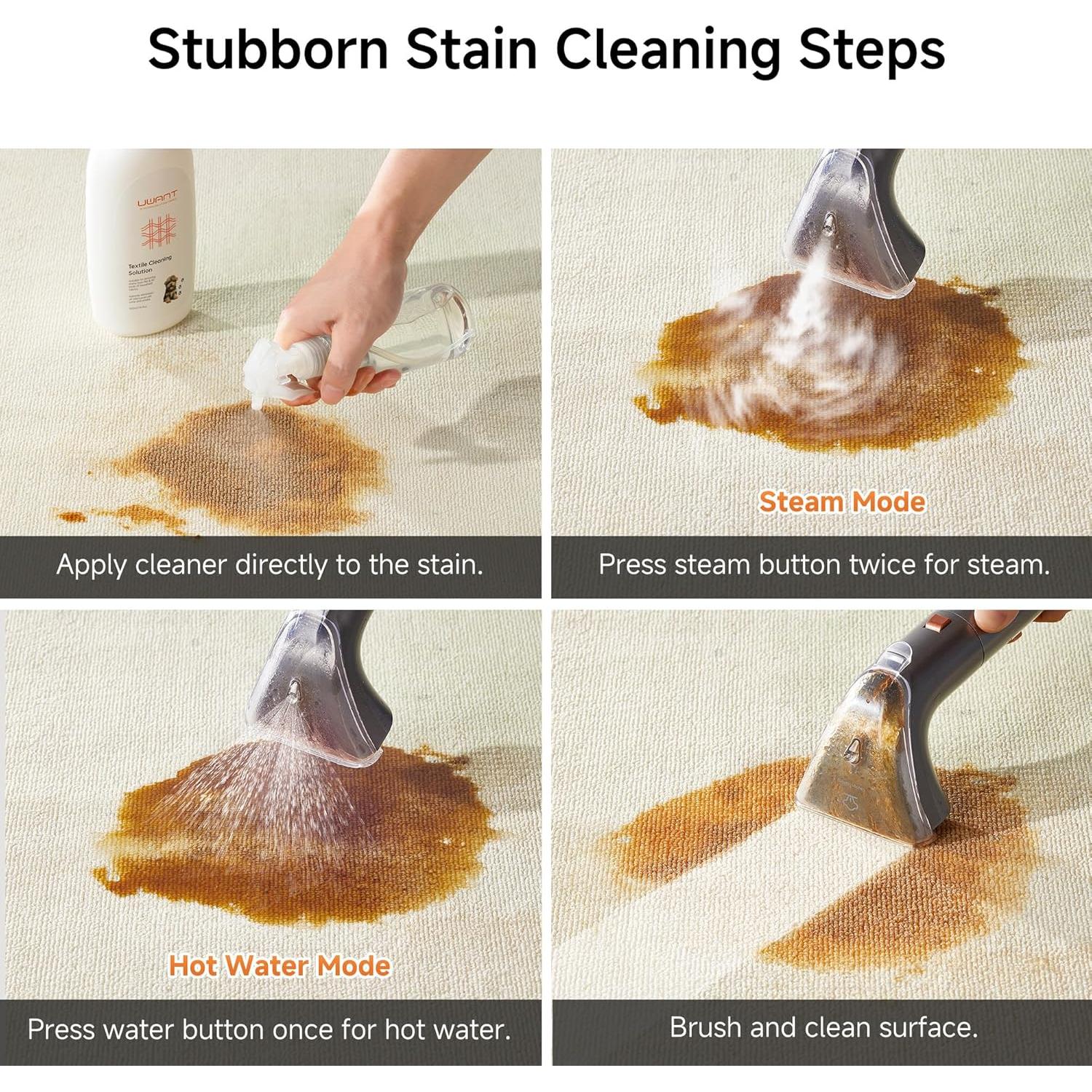 Limpiador de Alfombras Portátil uwant B400 2 en 1 Vapor 18Kpa