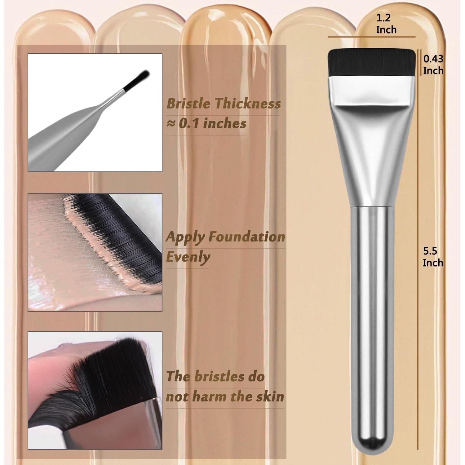 Set de Maquillaje JX-IWANER: Brocha Plana y Esponja Doble Capa