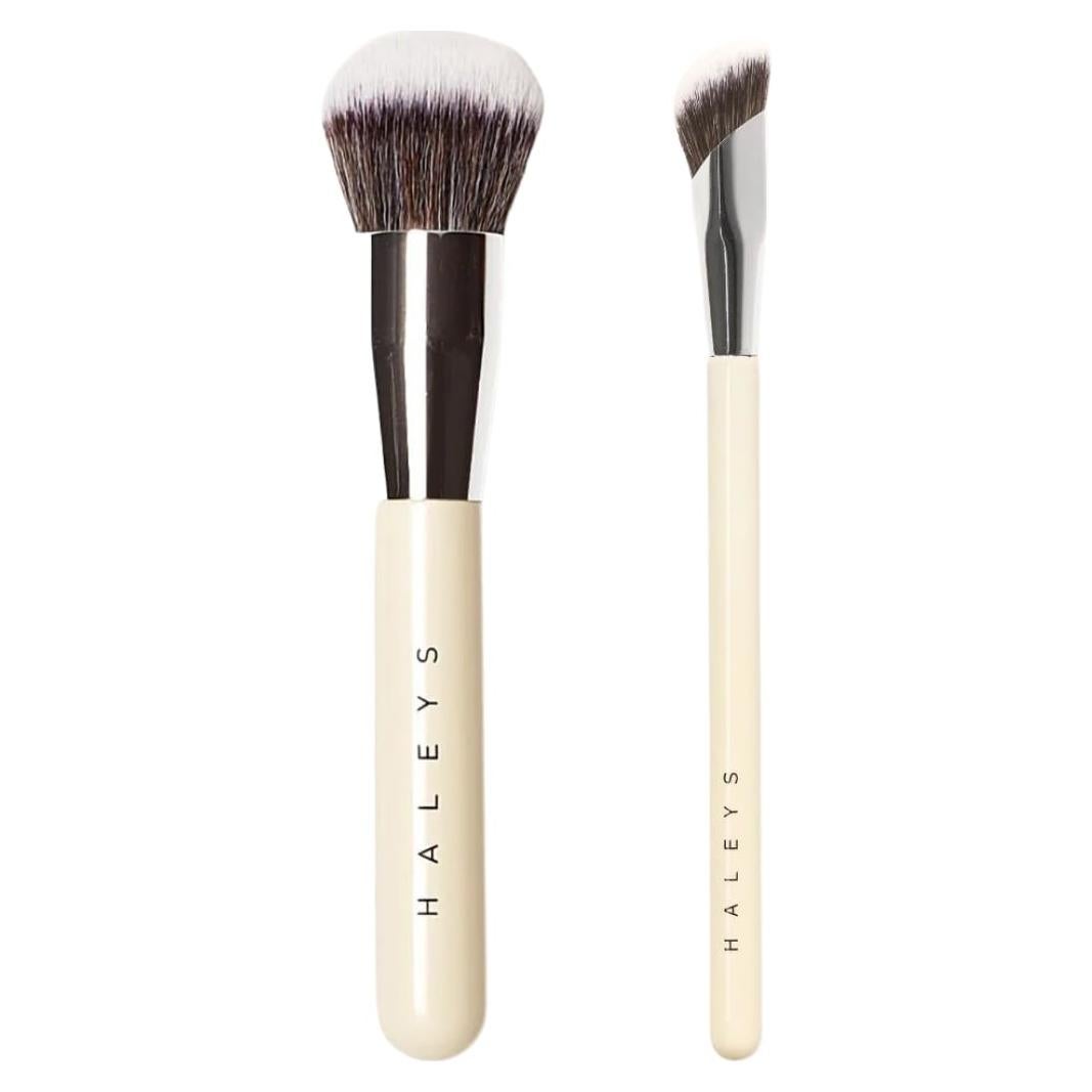 Set de Pinceles de Maquillaje HALEYS Kabuki y Corrector Vegano