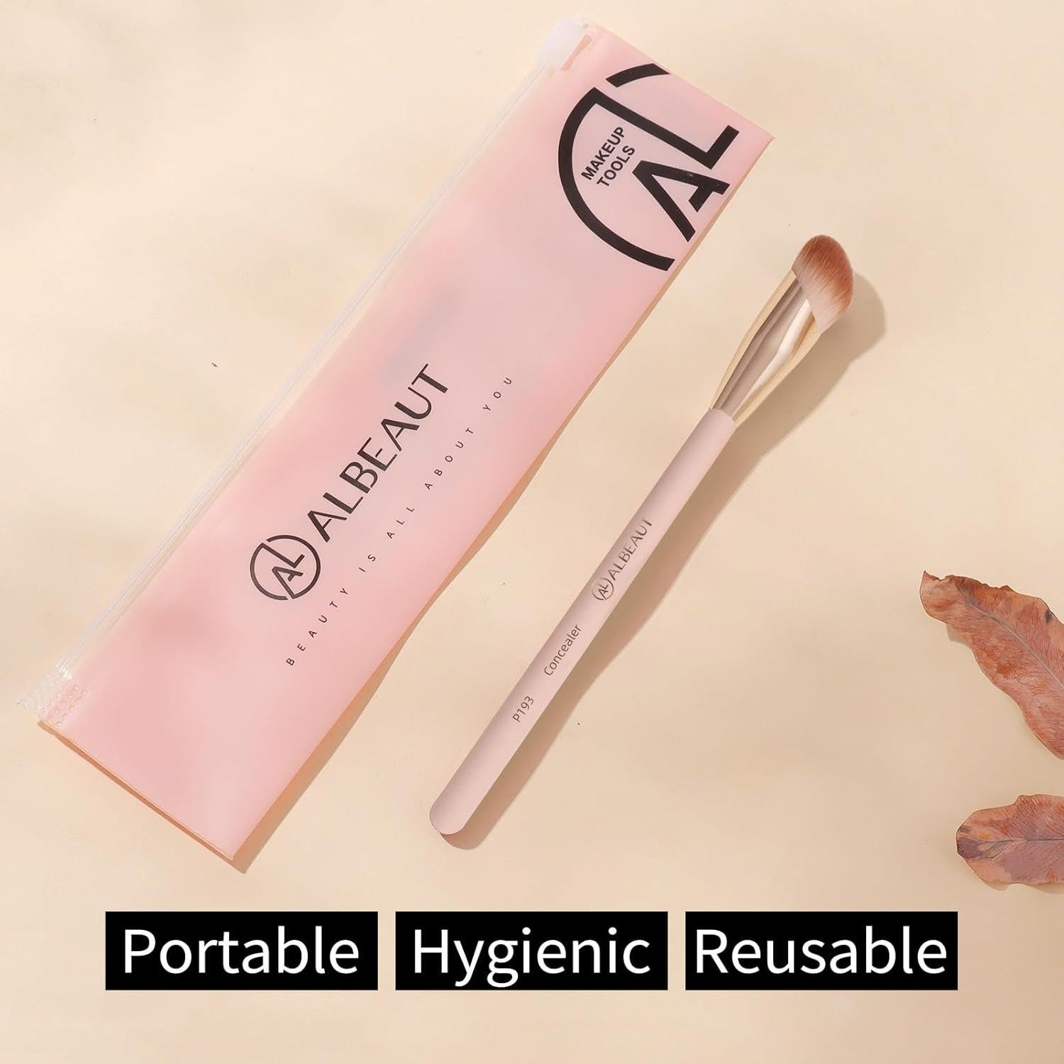 Pincel Corrector Angulado ALBEAUT P193 - 16cm Rosa