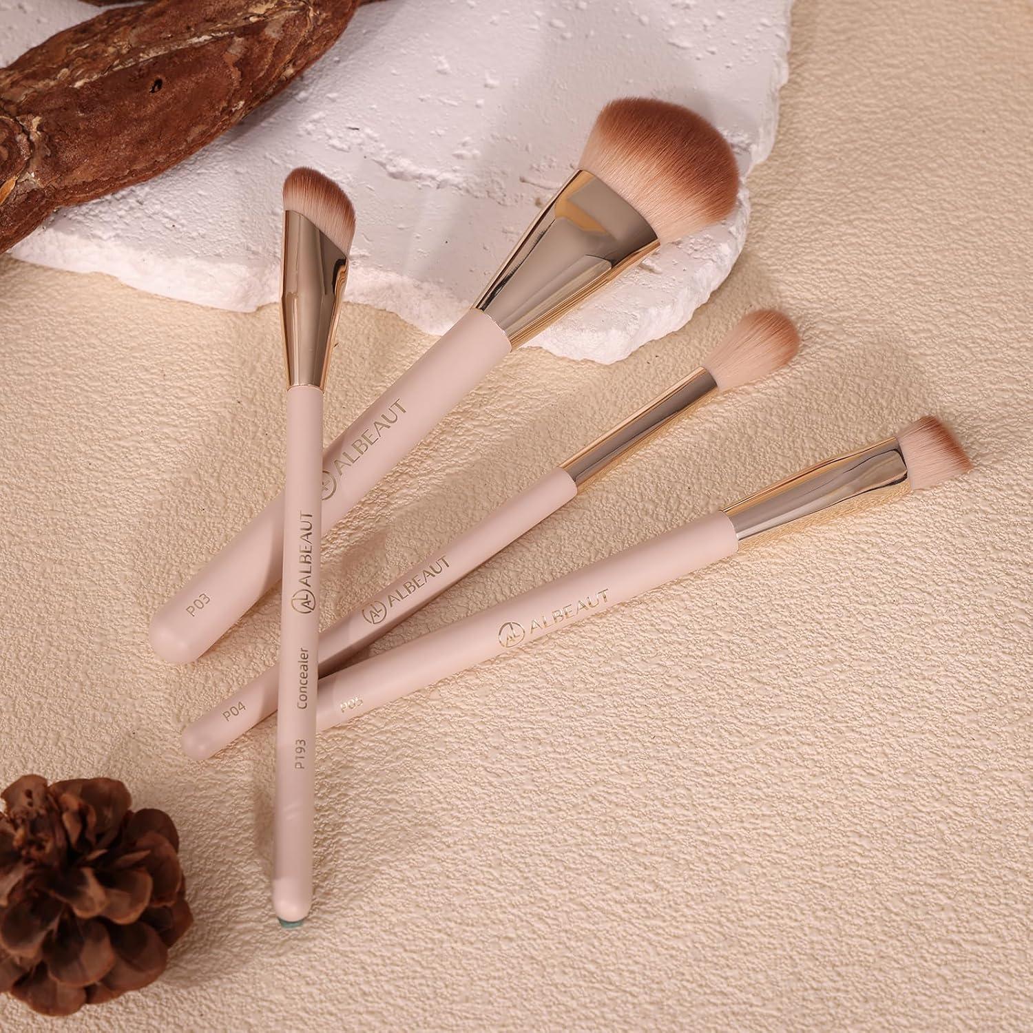 Pincel Corrector Angulado ALBEAUT P193 - 16cm Rosa