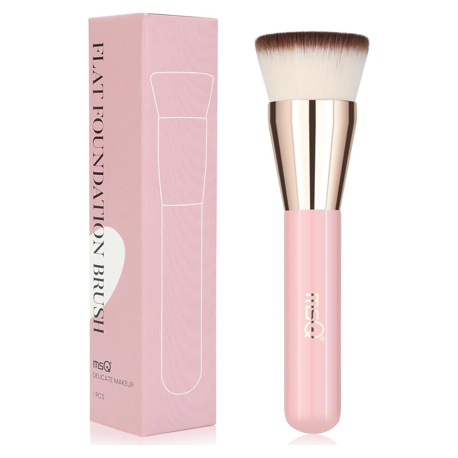 Brocha de Fundación MSQ Kabuki Punta Plana Rosa 15.6cm
